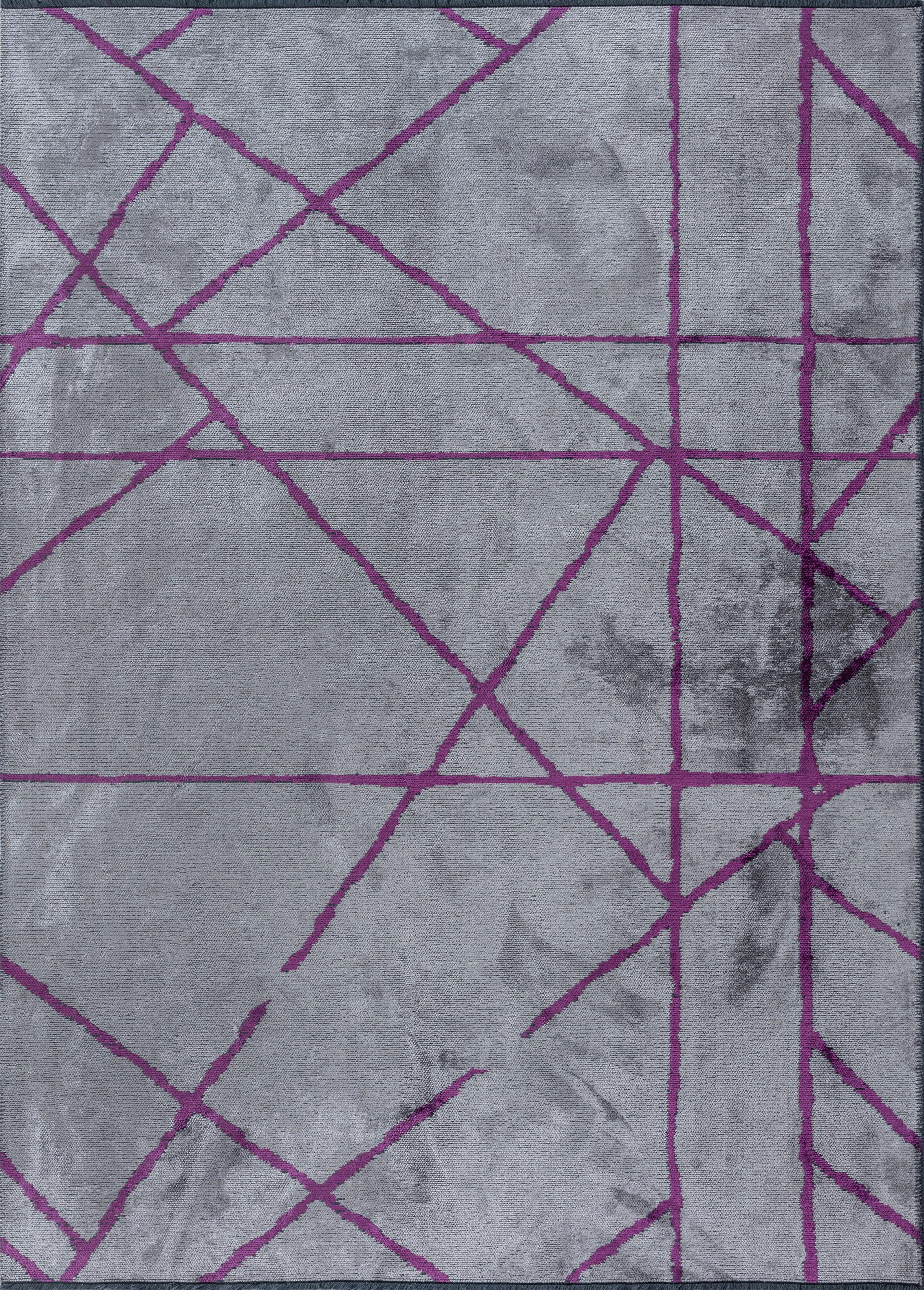En vente :  (Violet) Moderne  Tapis de sol abstrait de luxe