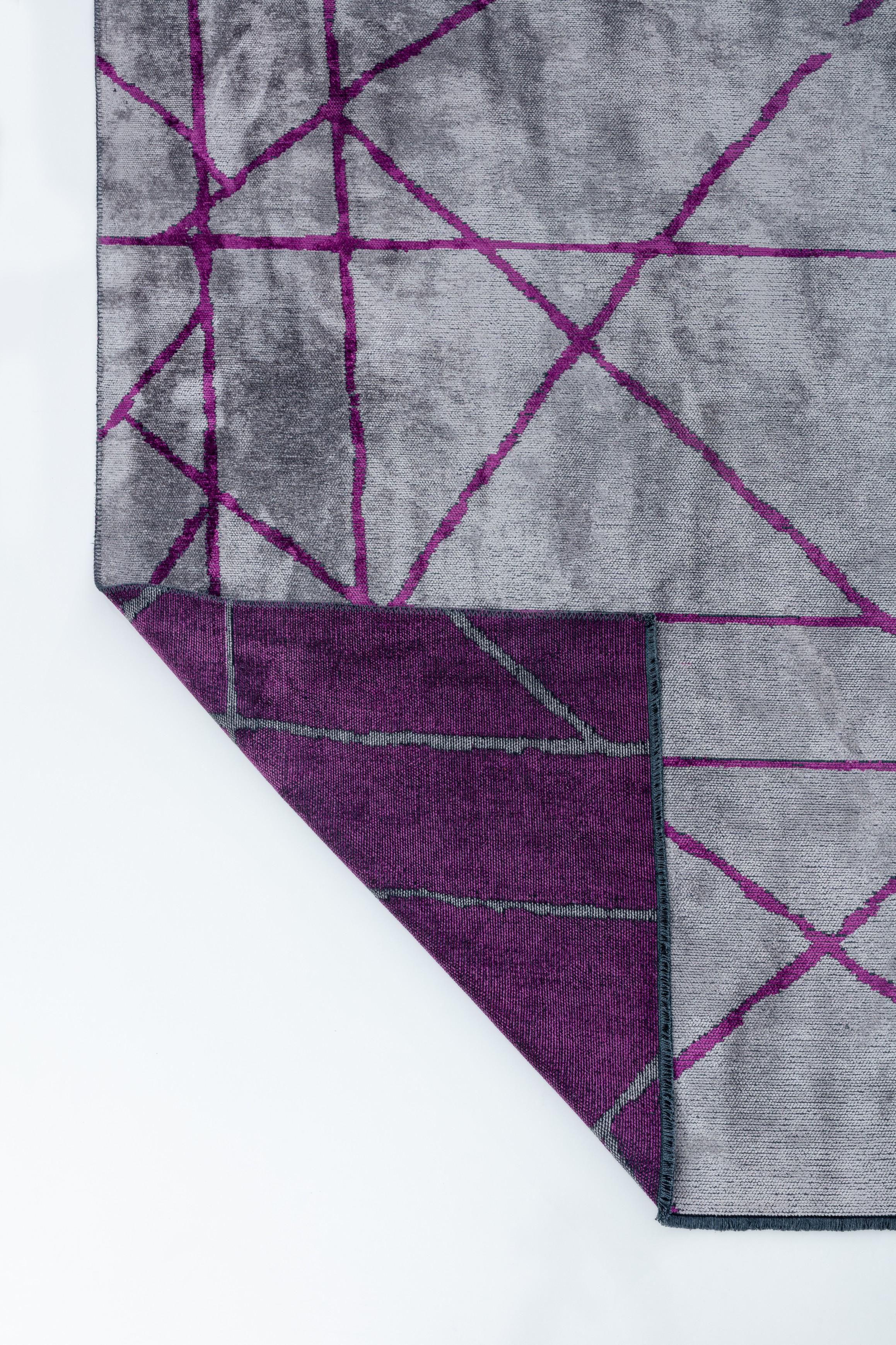En vente :  (Violet) Moderne  Tapis de sol abstrait de luxe 3