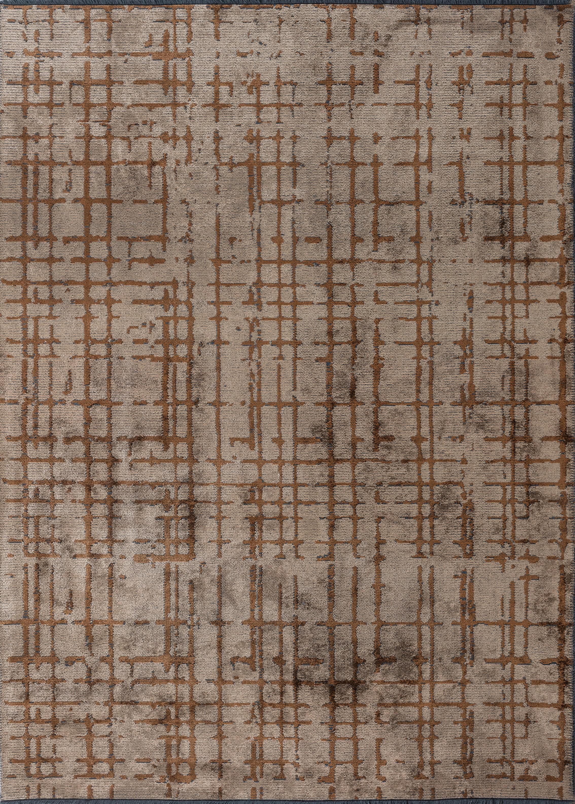 For Sale:  (Brown) Modern Checkered Red Luxury Hand-Finished Area Rug