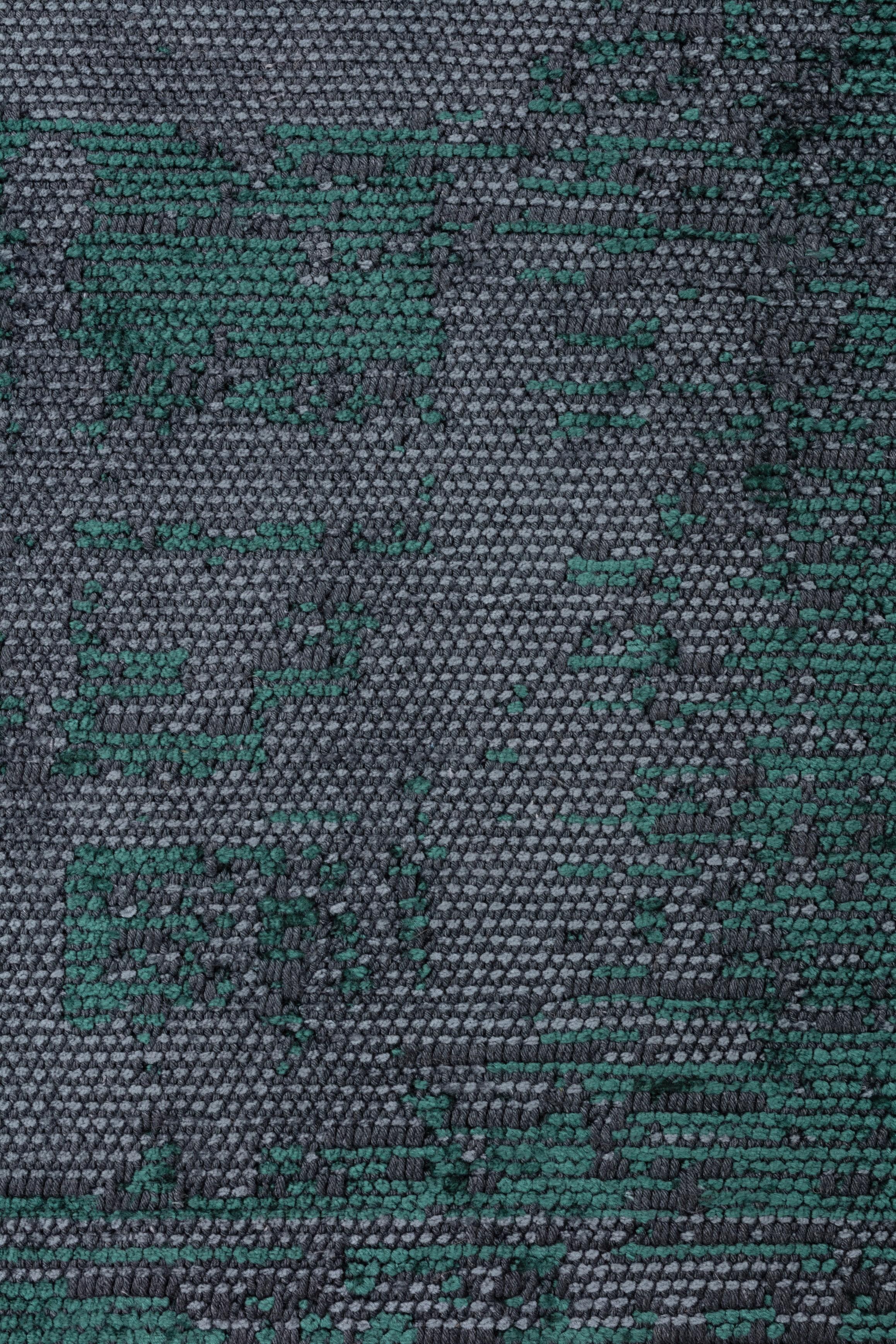 For Sale:  (Green) Modern Abstract Luxury Hand-Finished Area Rug 5