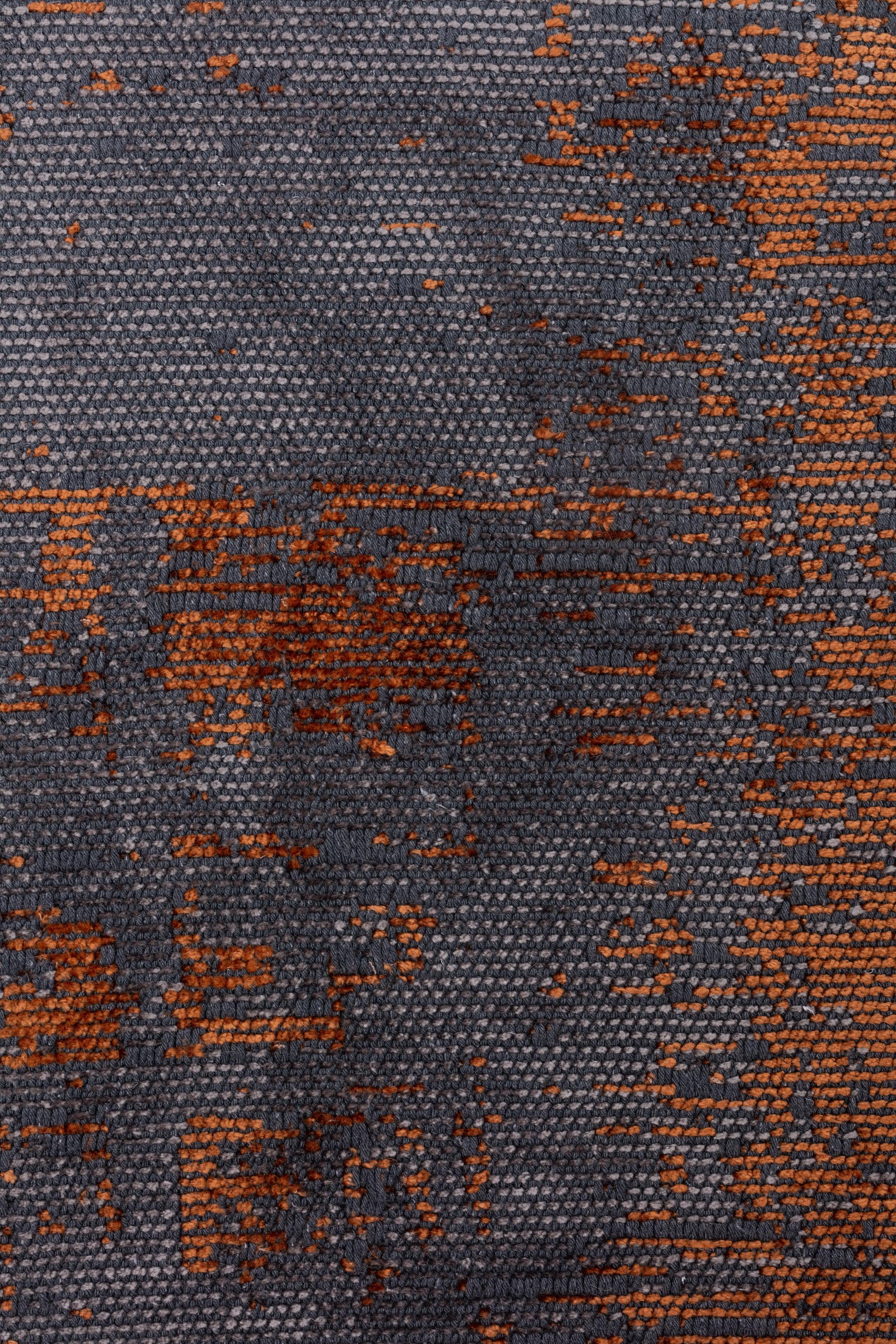 Im Angebot: Modern  Abstrakter luxuriöser handgefertigter Vorleger,  (Orange) 4