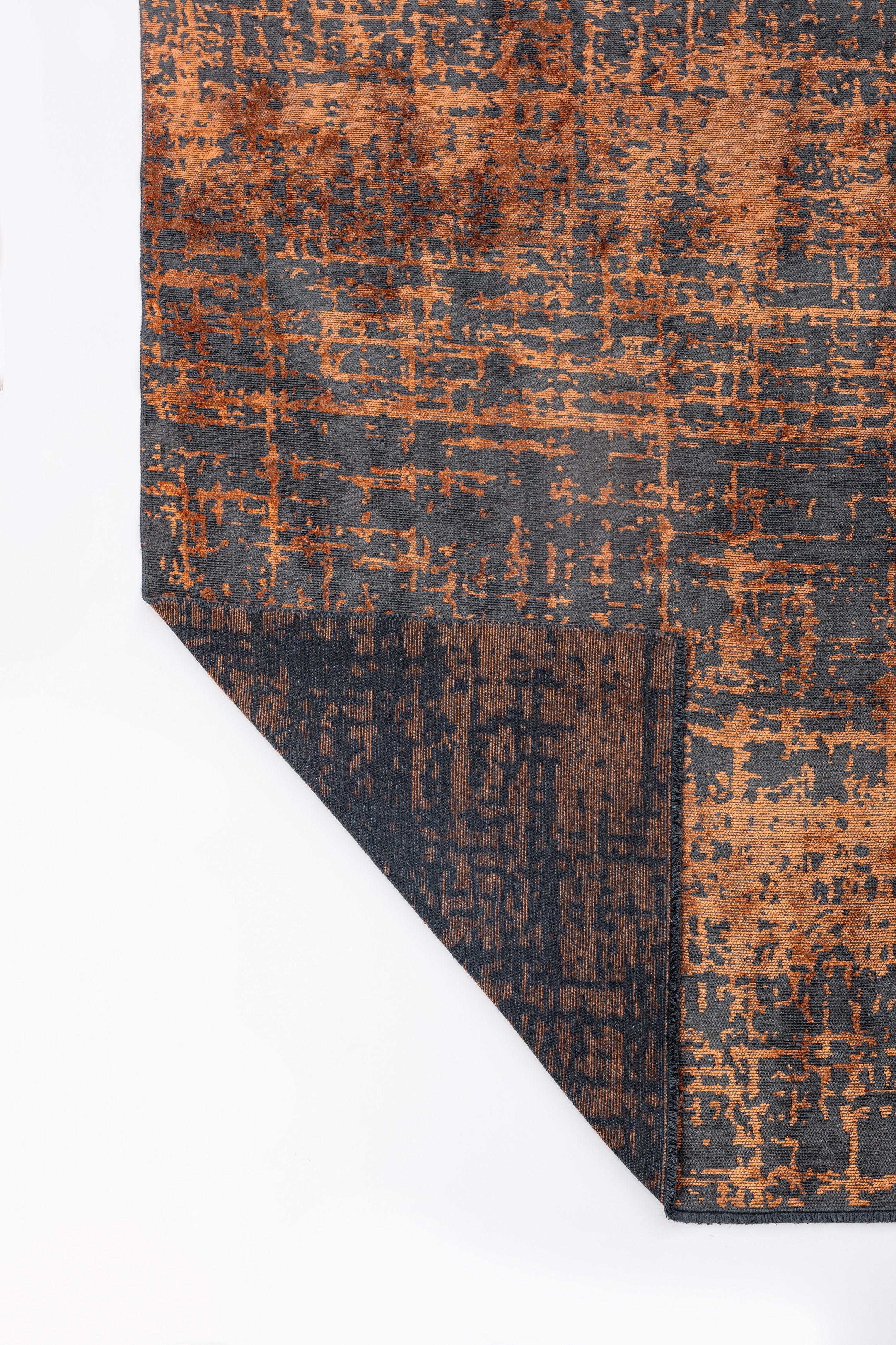For Sale:  (Orange) Modern Abstract Luxury Hand-Finished Area Rug 3