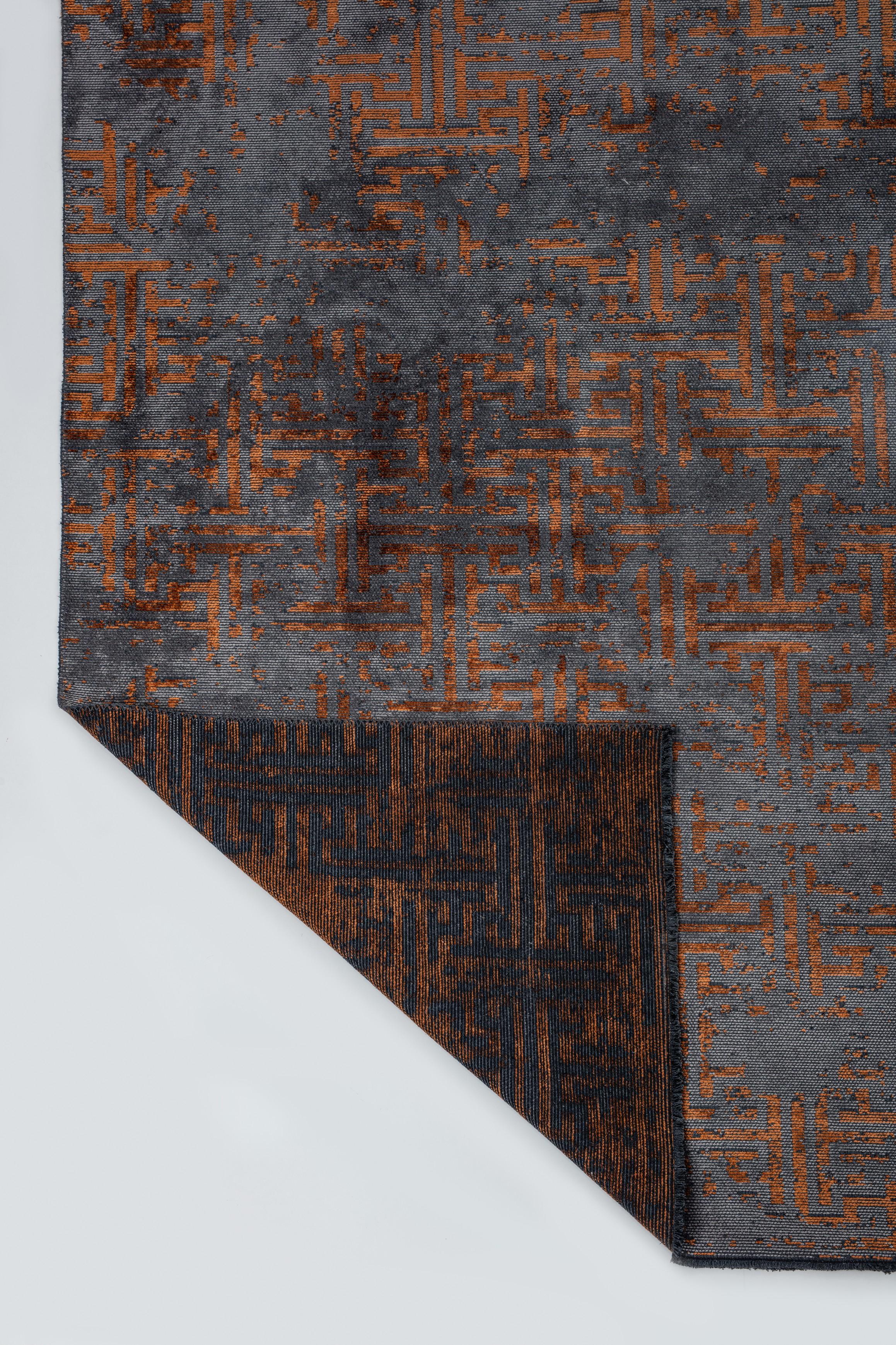 For Sale:  (Orange) Modern  Camouflage Luxury Hand-Finished Area Rug 3