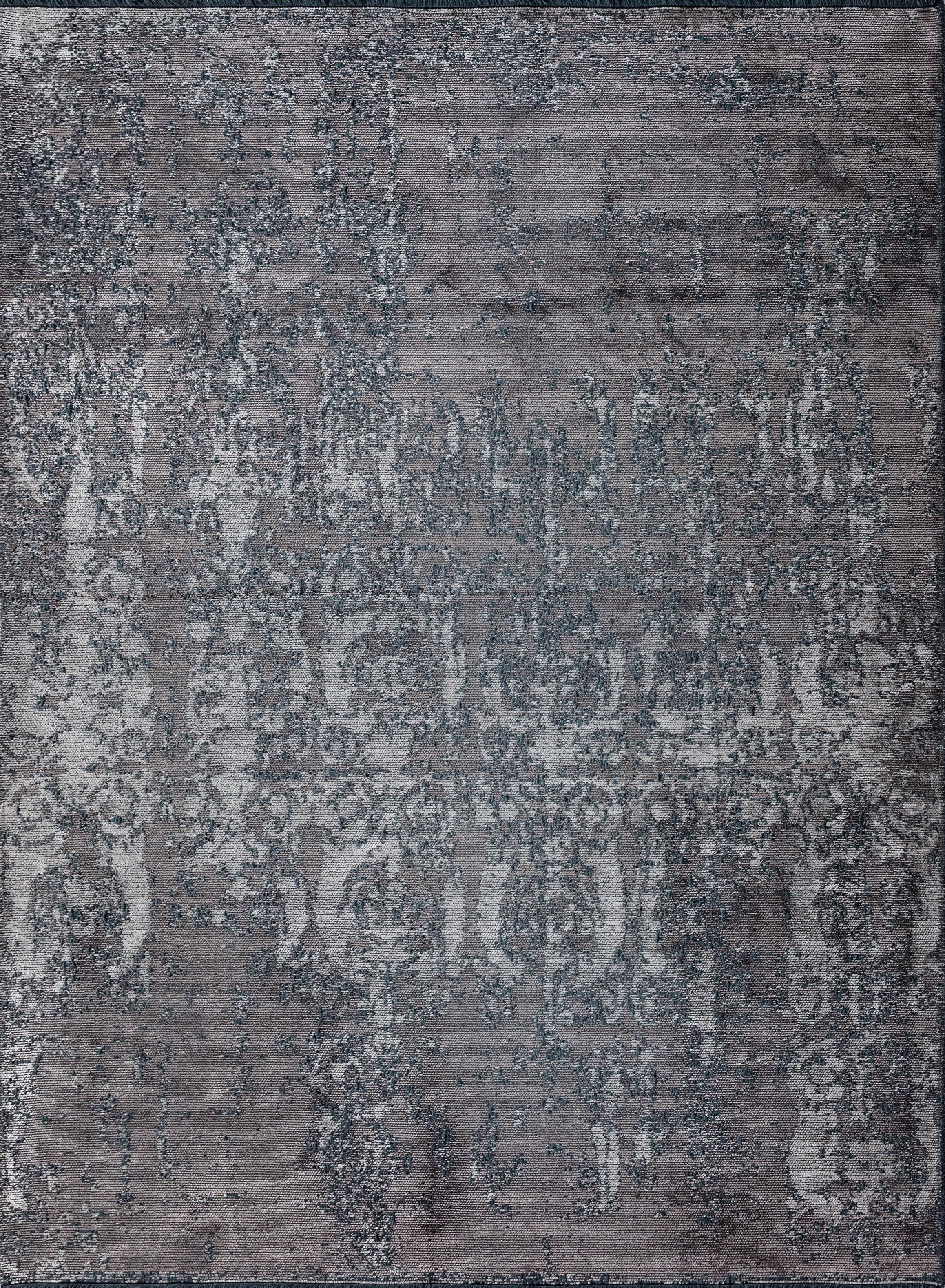En vente :  (Gris) Tapis de sol Contemporary Damask Luxury Hand-Finished