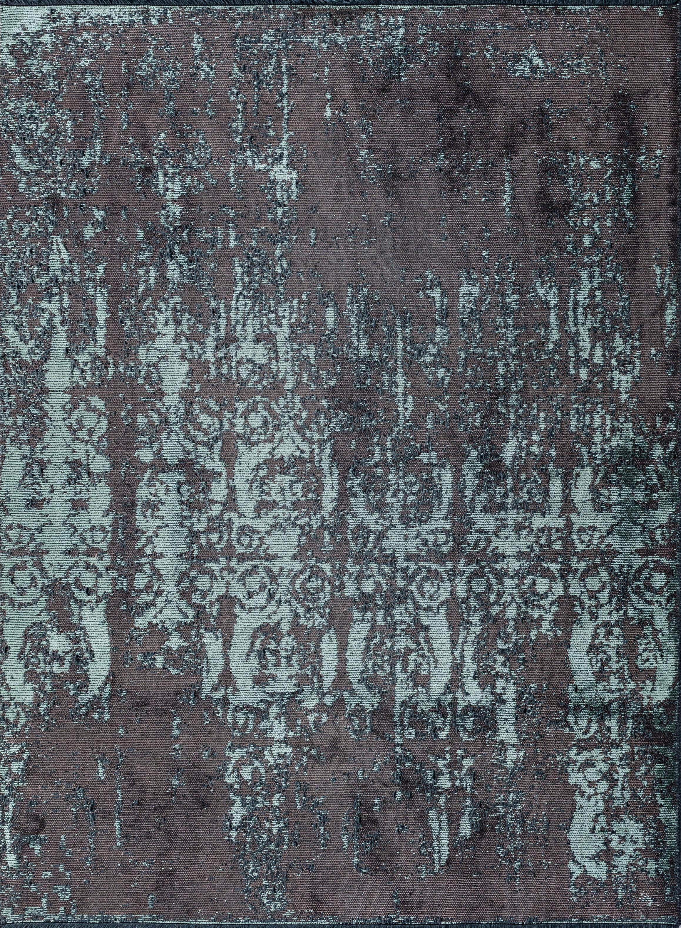 For Sale:  (Brown) Contemporary Damask Luxury Hand-Finished Area Rug