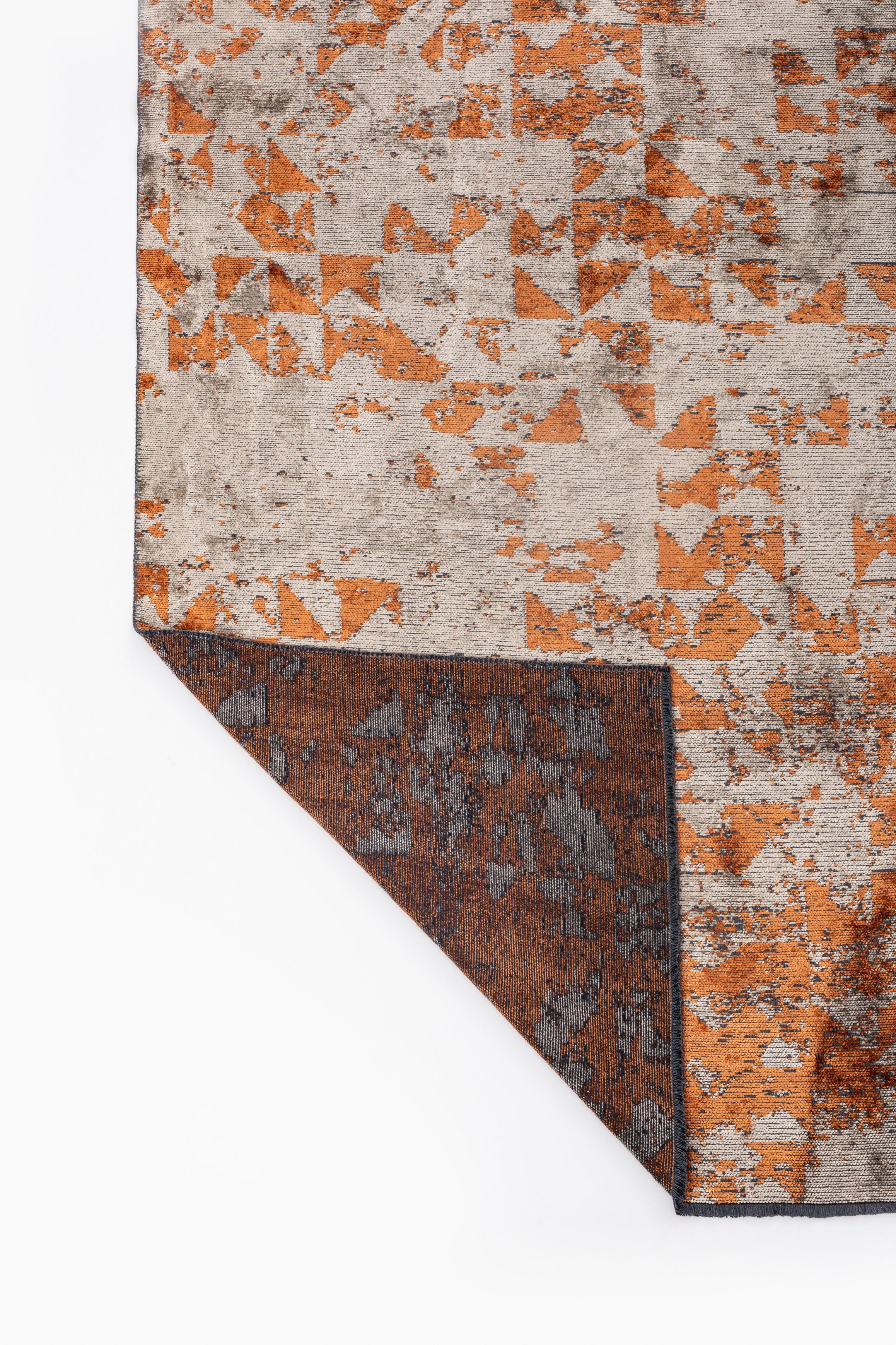 Im Angebot: Modern Camouflage Luxury Hand-Finished Area Rug,  (Orange) 3
