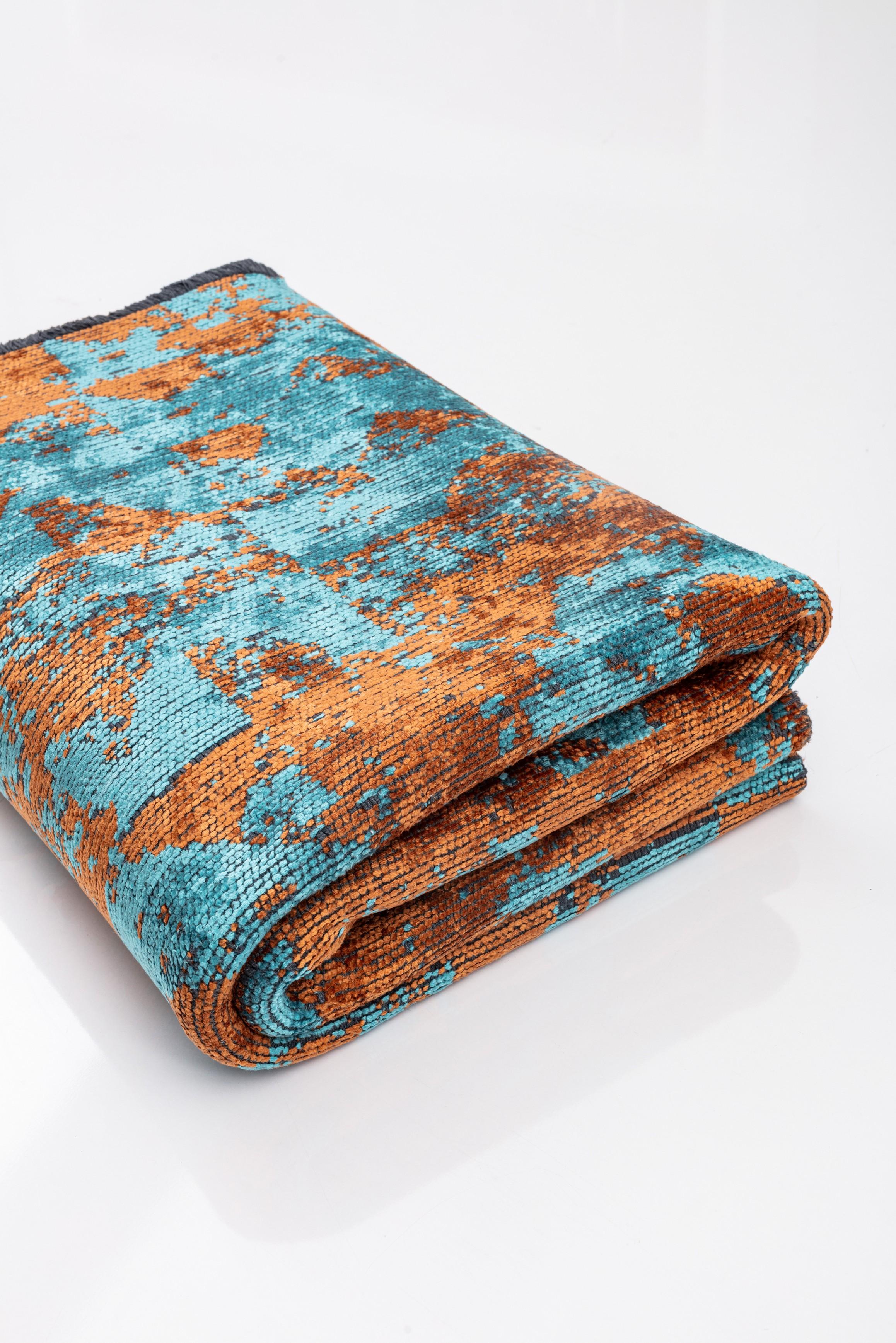 For Sale:  (Blue) Modern Camouflage Luxury Hand-Finished Area Rug 4
