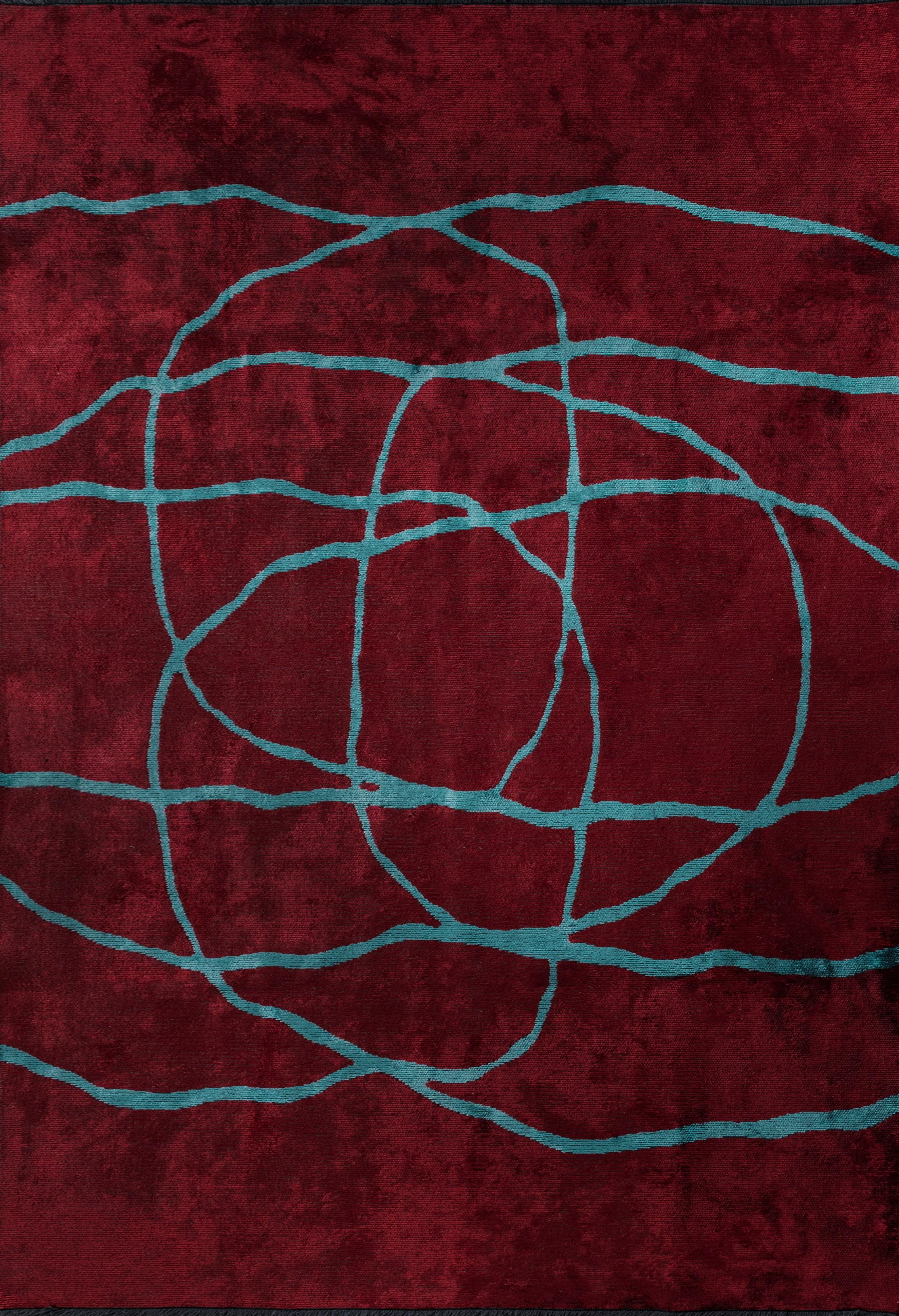 For Sale:  (Red) Modern Abstract Luxury Area Rug