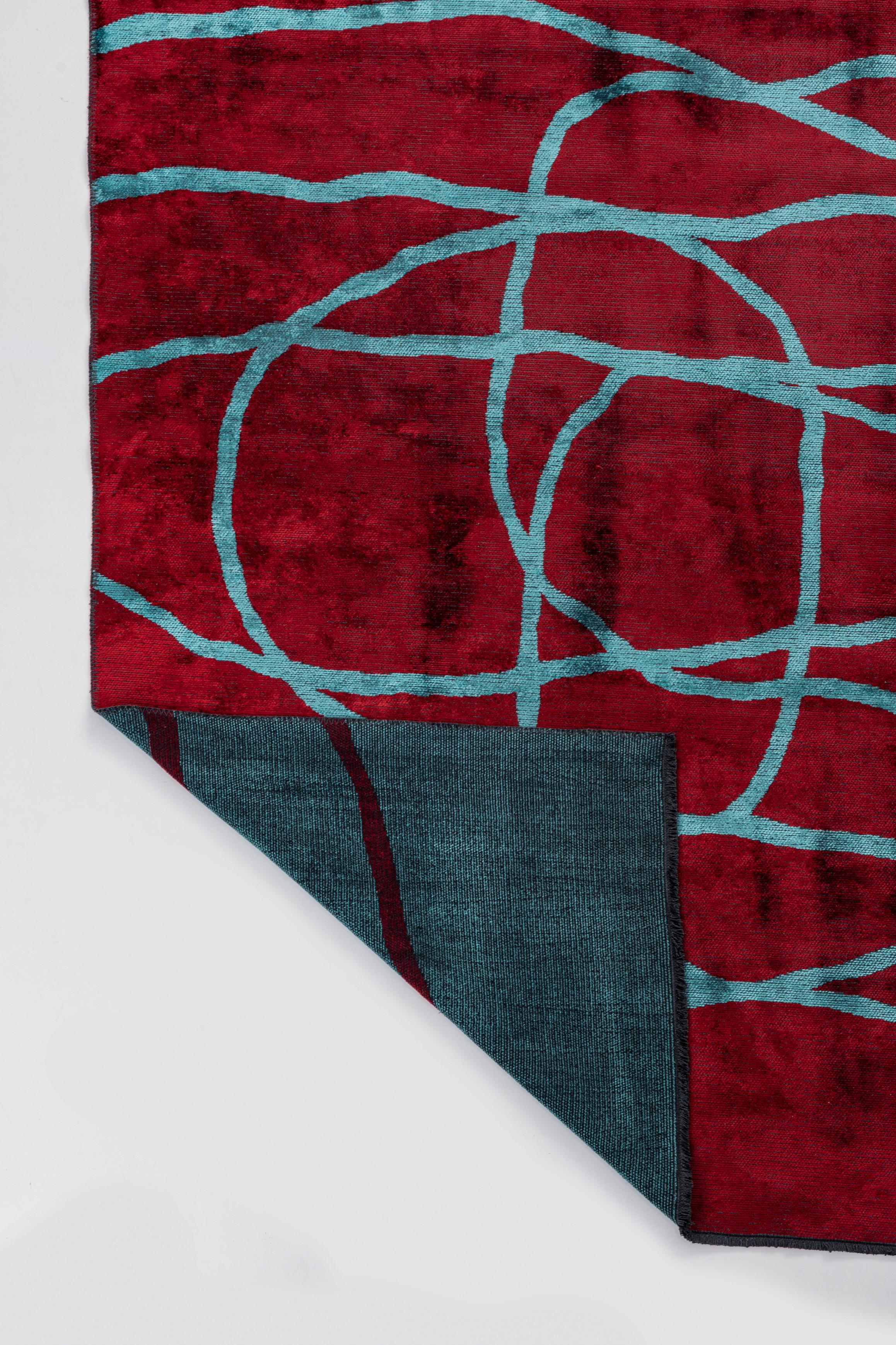 Im Angebot: Moderner abstrakter Luxus-Teppichboden,  (Rot) 3
