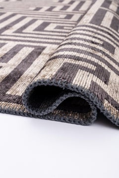 Tapis de sol contemporain géométrique de luxe
