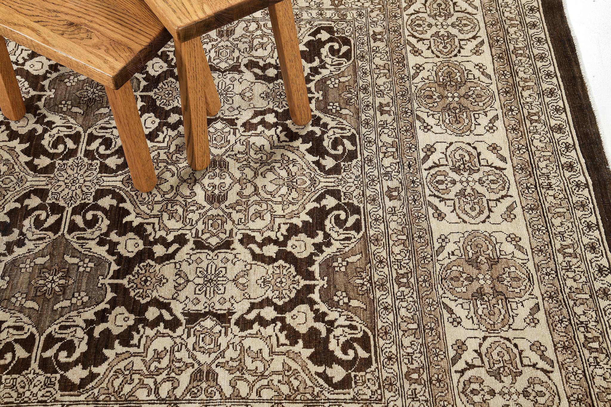 Look how this masterpiece complements each detail and making it intensely fascinating. This elegant raptured rug revival will meet traditional themed interior beyond your expectations. Elegance in repetitive medallions are well-coordinated from the