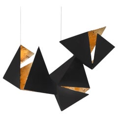 RAPTURE Pendant - Cluster 3 - Matte Black and Gold Leaf
