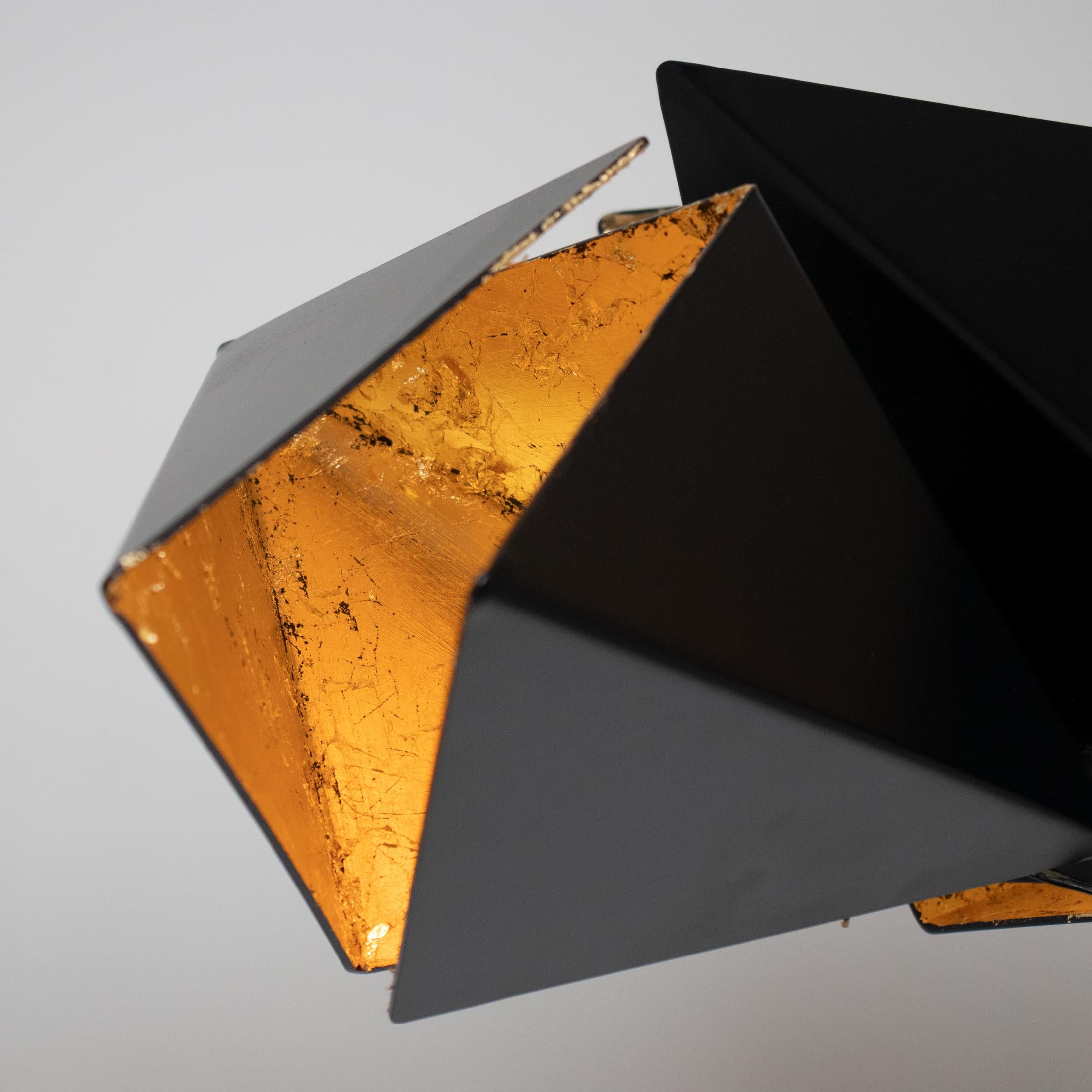 Canadian RAPTURE Wall Sconce  - Black and Gold Leaf For Sale