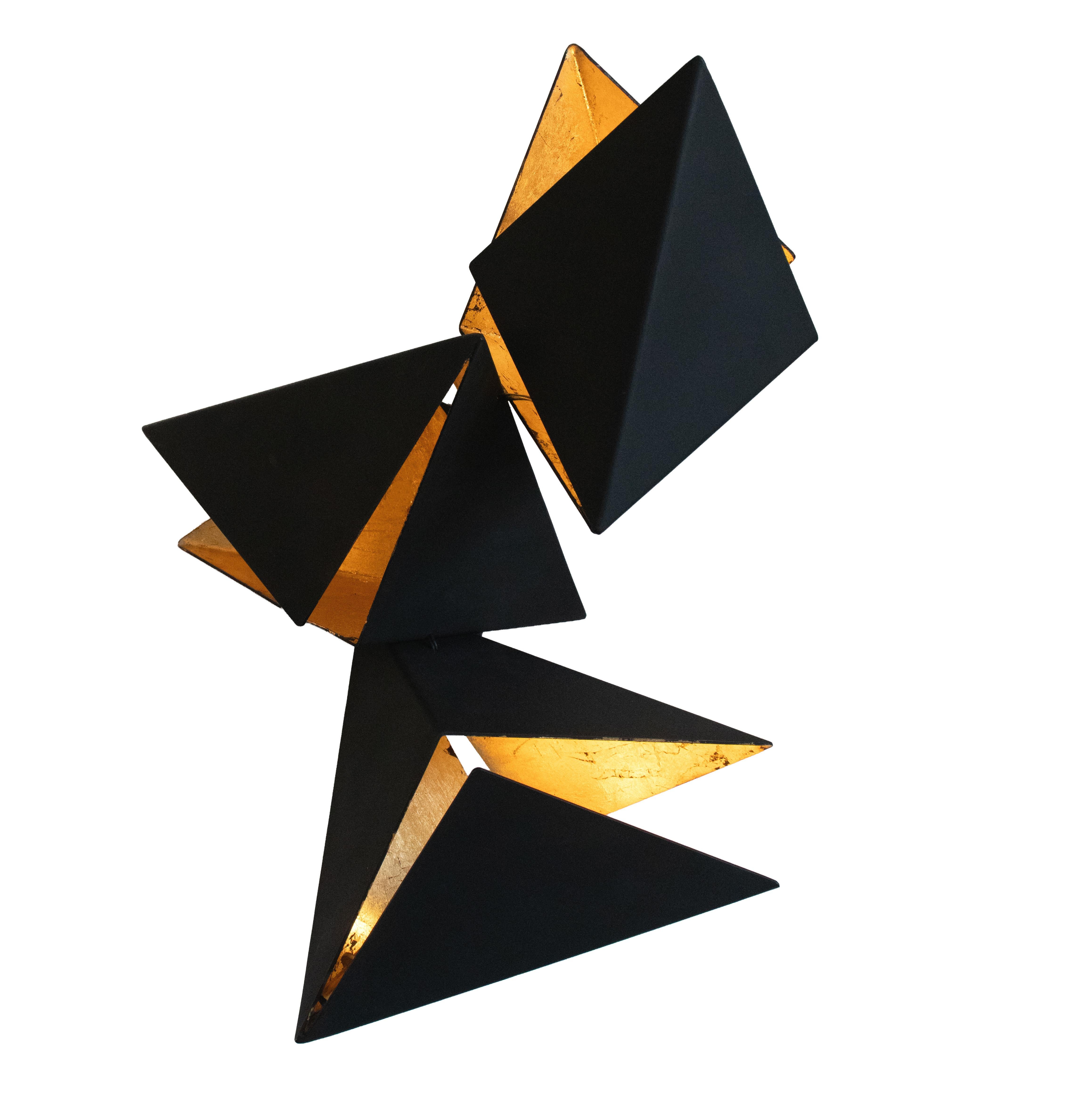 RAPTURE Wall Sconce  - Black and Gold Leaf For Sale