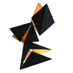 RAPTURE Wall Sconce  - Black and Gold Leaf