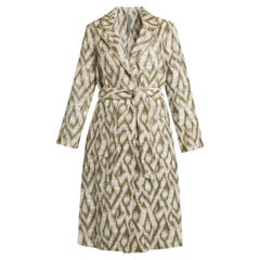 Raquel Allegra Abstract-Jacquard Cotton-Blend Coat UK 8