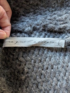 Raquel Allegra Alpaca Wool Open Cardigan Boho Handmade Fringe size 0 in Charcoal