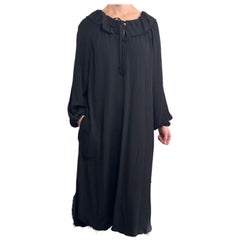 Raquel Allegra Harlequin Peasant Dress size 0 Black Handmade Ruffle Tie Neck