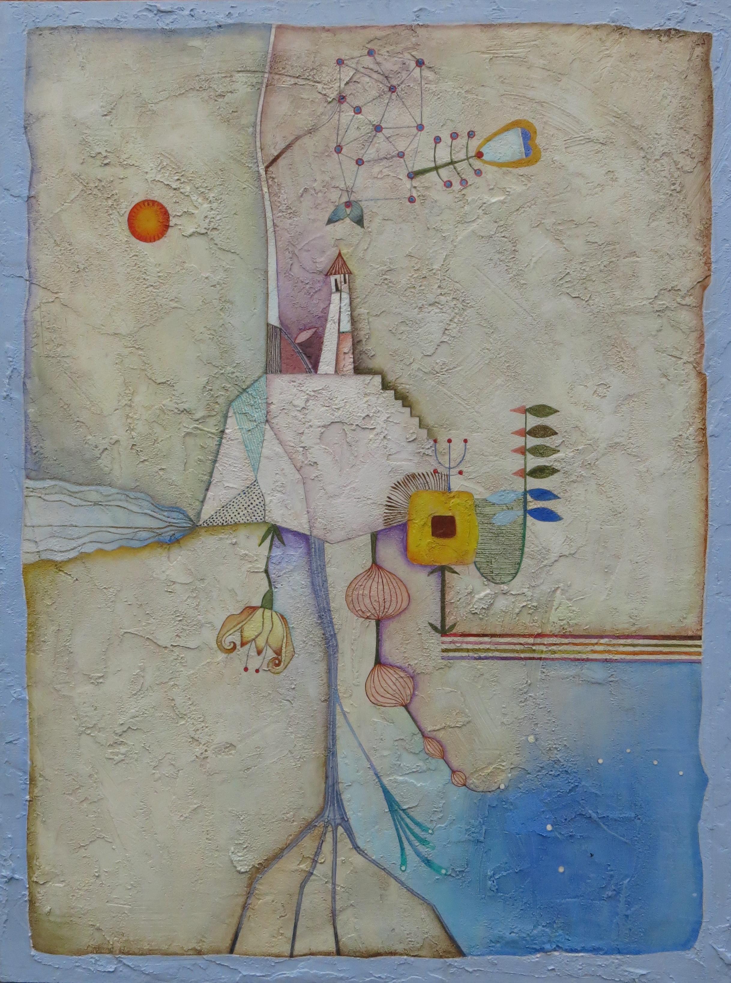 Another space is possible. Raquel Fariñas Symbolic Acrylic Folk Art Landscape