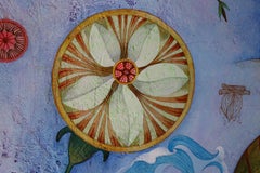 « En casa » (à la maison). Peinture symbolique. Paysage d'art populaire.