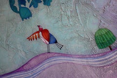 « En El Ser », (Dans le être). Peinture symbolique. Paysage d'art populaire avec personnages.