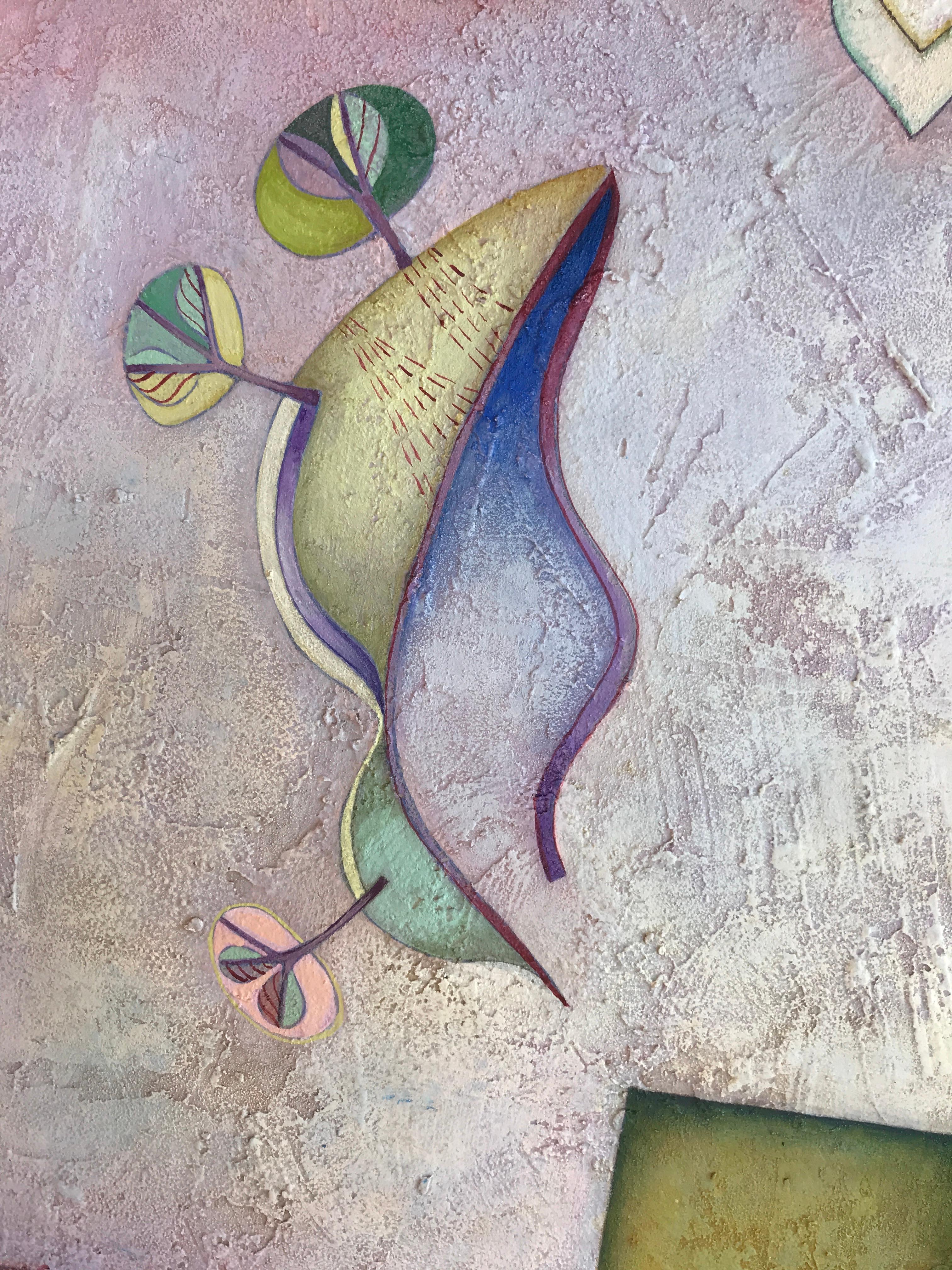 This time I put flowers. Raquel Fariñas Symbolic Colorful Folk Art Still-life  For Sale 5