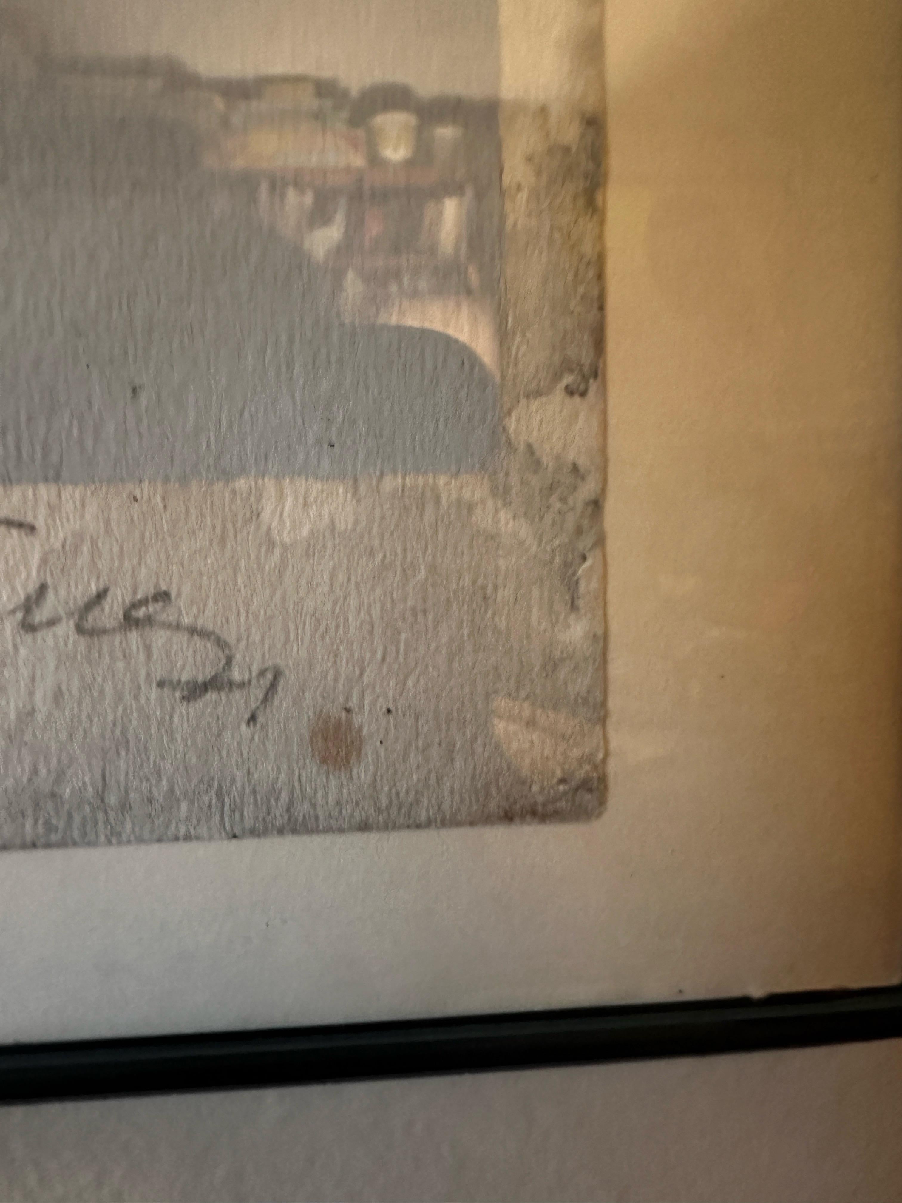 Raquel Forner (1902–1988) modernist print signed and numbered, untitled, 1958 In Distressed Condition For Sale In Farmingdale, NJ