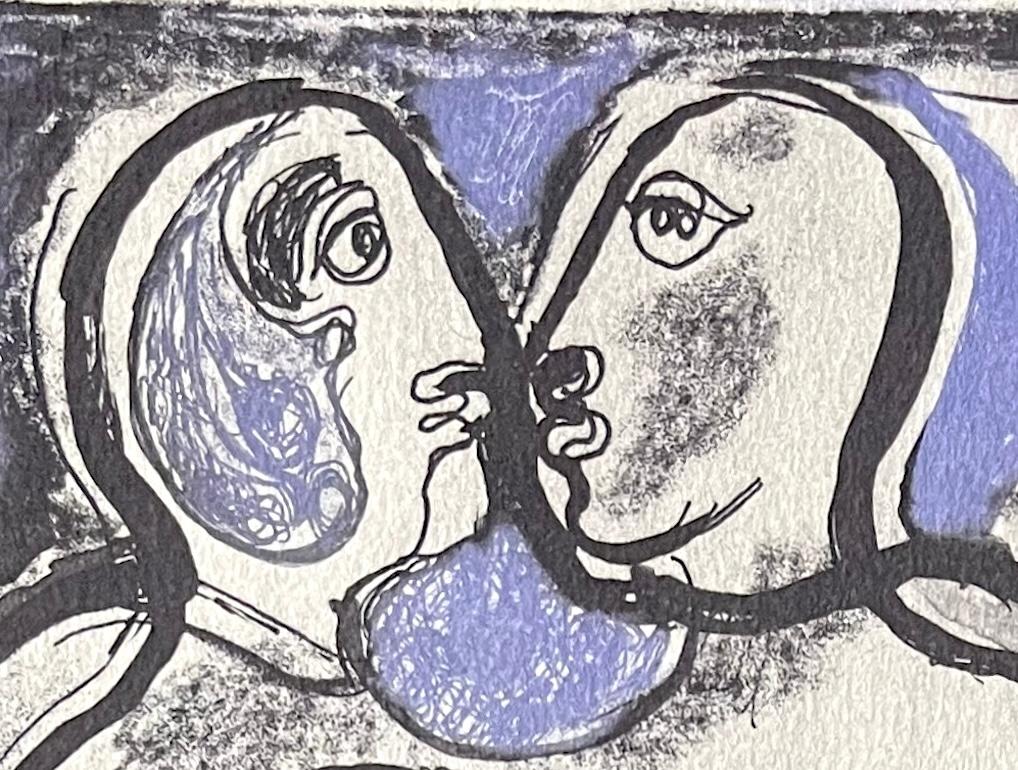 FAMIGLIA Litografia firmata Ritratto astratto, persone, donna artista latino-americana - Print Espressionista di Raquel Forner