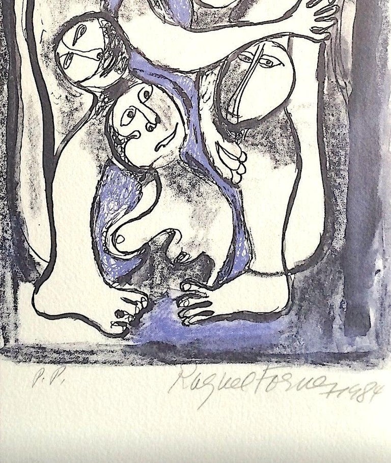 Raquel Forner - FAMILY Signed Lithograph, Space Family Portrait, Latin ...