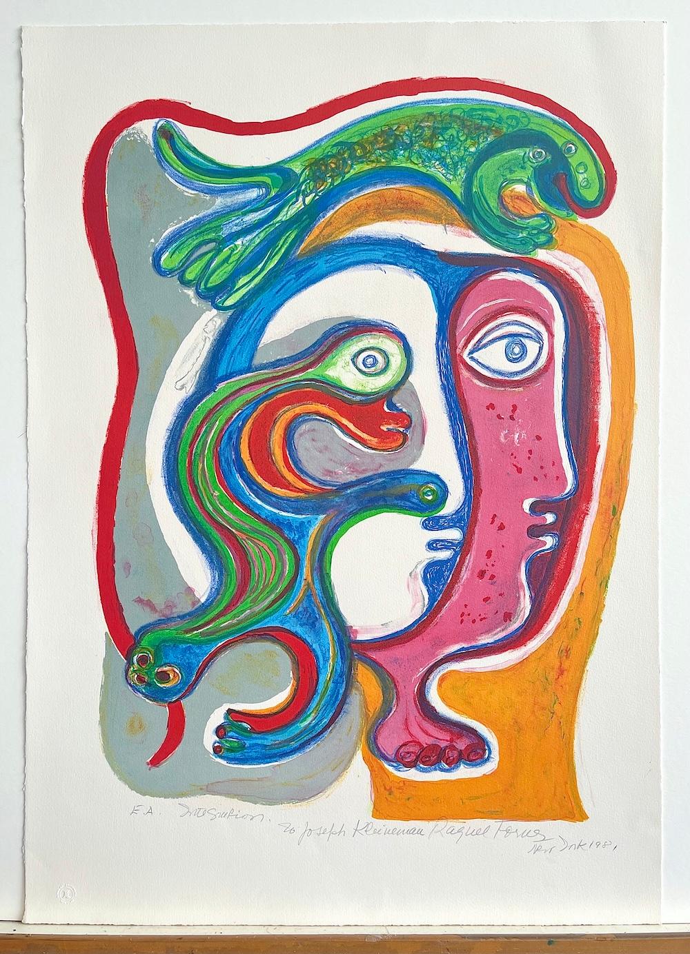 INTEGRACION Litografía Firmada, Retrato Abstracto, Artista Mujer Latinoamericana en venta 1