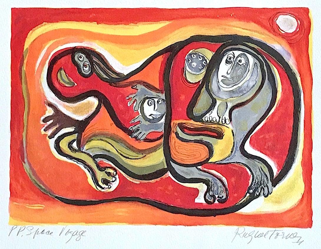 Raquel Forner Family Signed Lithograph Abstract Family Portrait