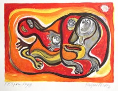 SPACE VOYAGE Signed Lithograph, Abstract Animals, Latin American Woman Artist