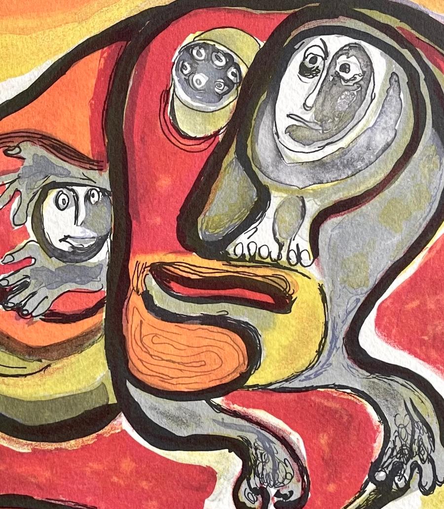 SPACE VOYAGE Litografía Firmada, Criaturas del Espacio Exterior, Artista Latinoamericano - Print Expresionista de Raquel Forner