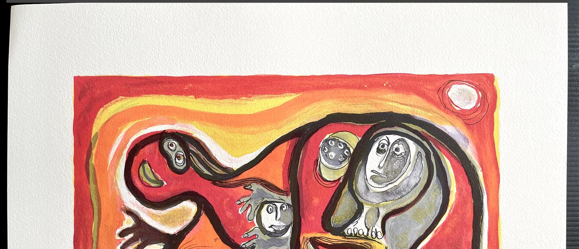 SPACE VOYAGE Litografía Firmada, Criaturas del Espacio Exterior, Artista Latinoamericano 1