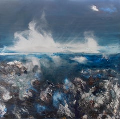 Splash (Rosh Hanikra), 2022  oil on canvas   120x 120 cm (47 x 47 in)