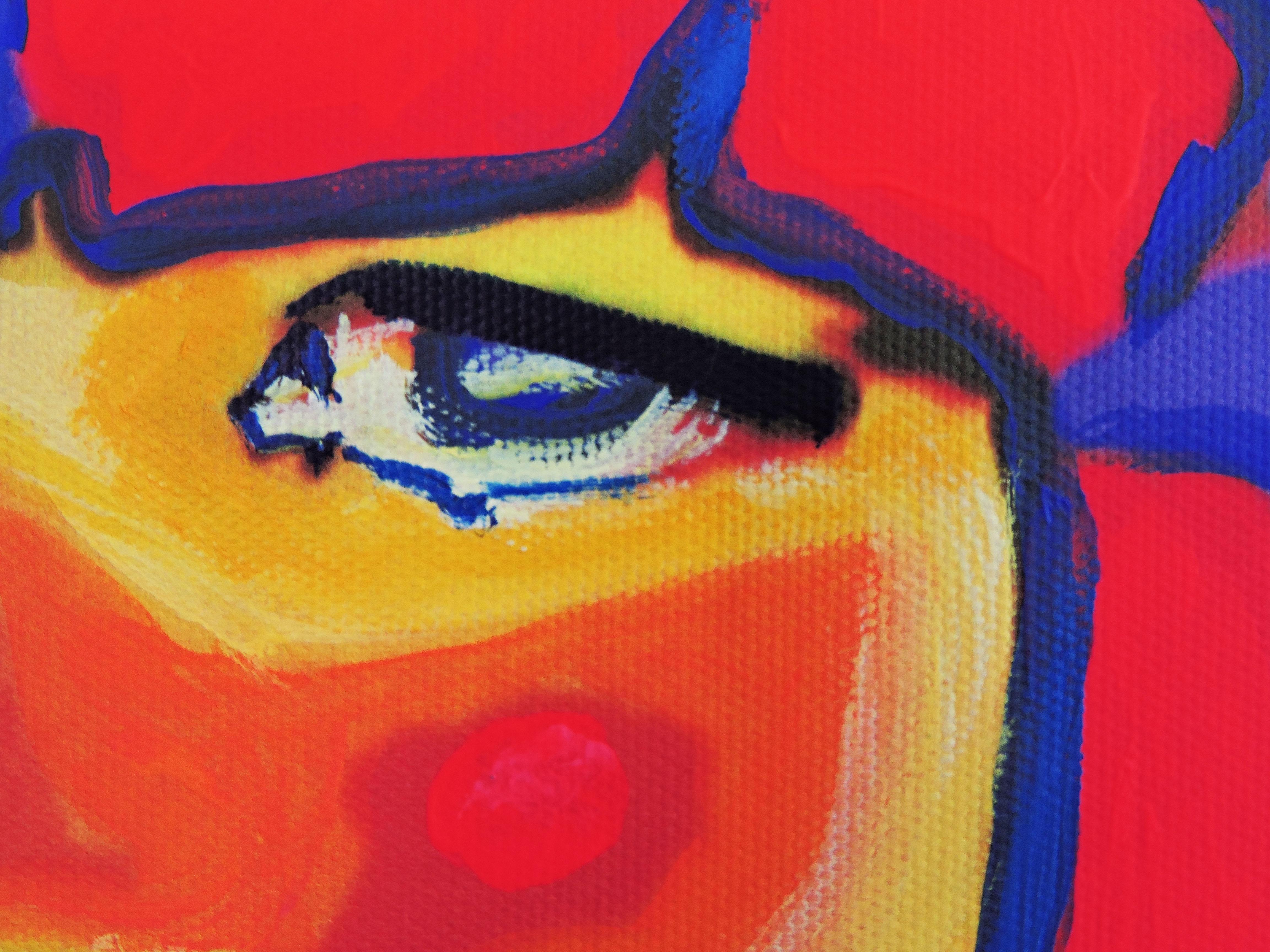 Selfie, inspiredy by Andy Warhol. - Contemporary Painting by Raquel Sarangello