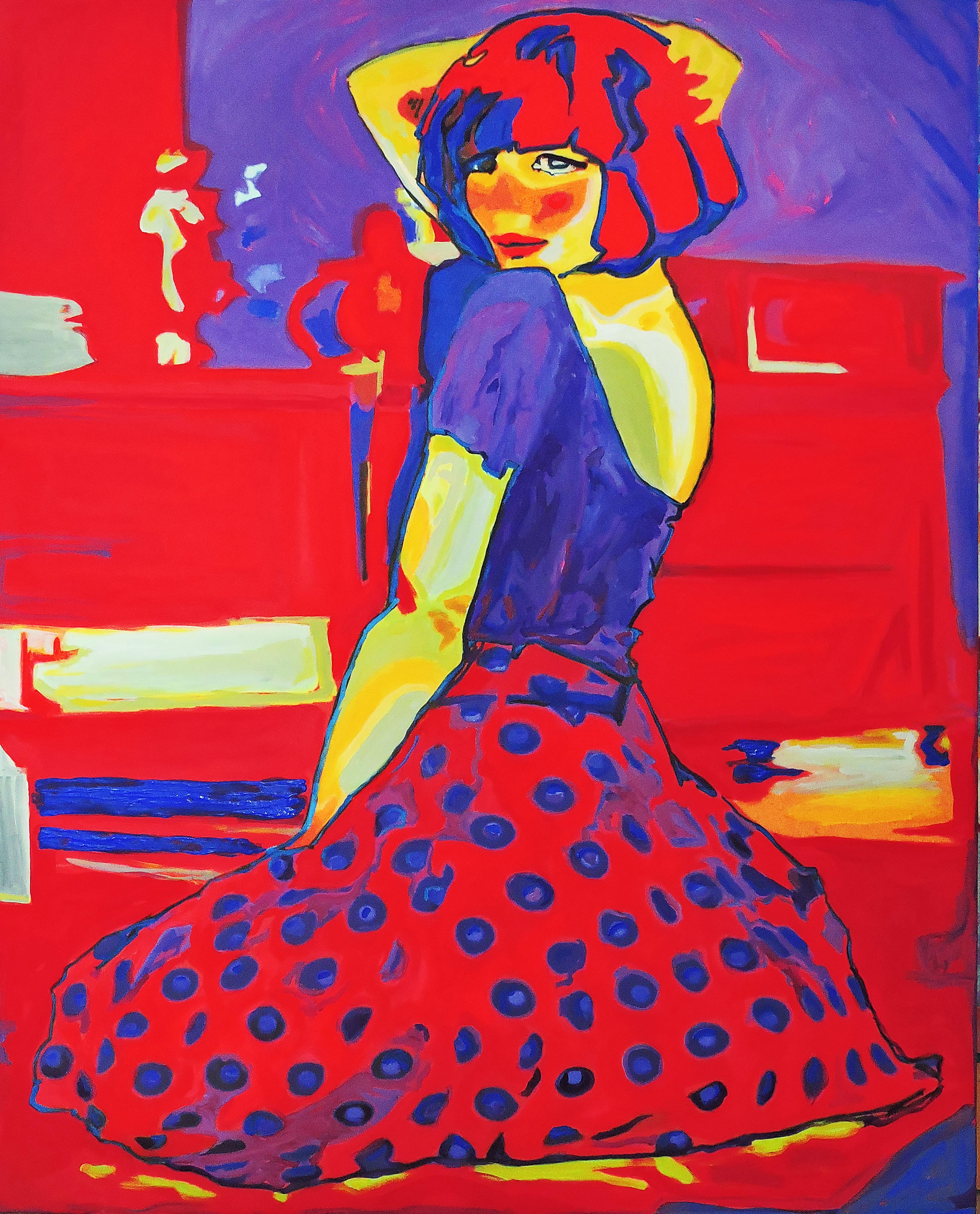 Raquel Sarangello Figurative Painting - Selfie, inspiredy by Andy Warhol.