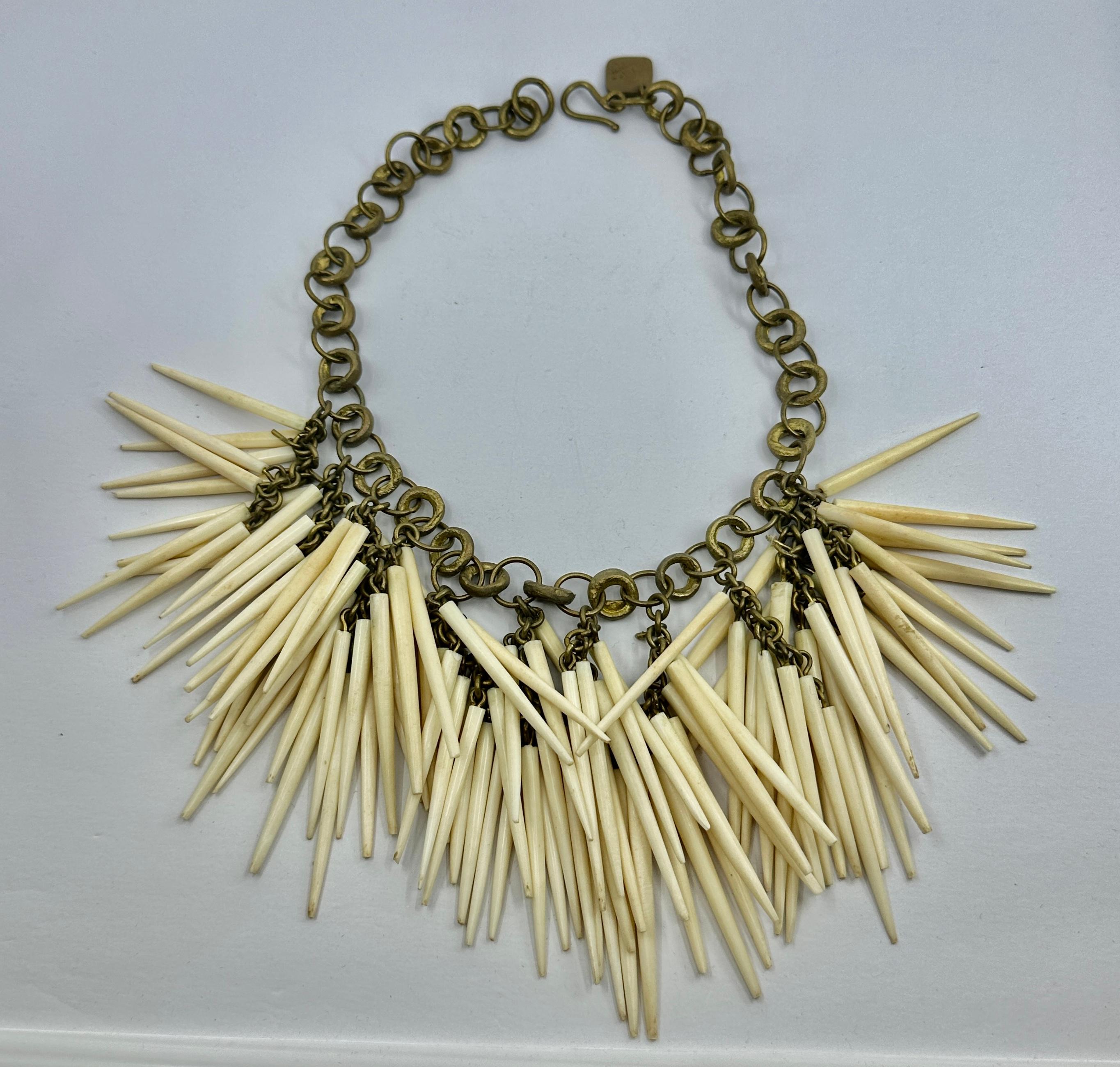 Raquel Welch Estate Personal Ashley Pittman Tribal Halskette Fransen garantiert im Angebot 2