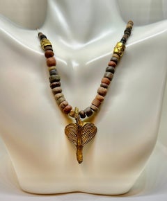 Raquel Welch Estate Personal Aztec Bird Ancient Bead Necklace Guaranteed