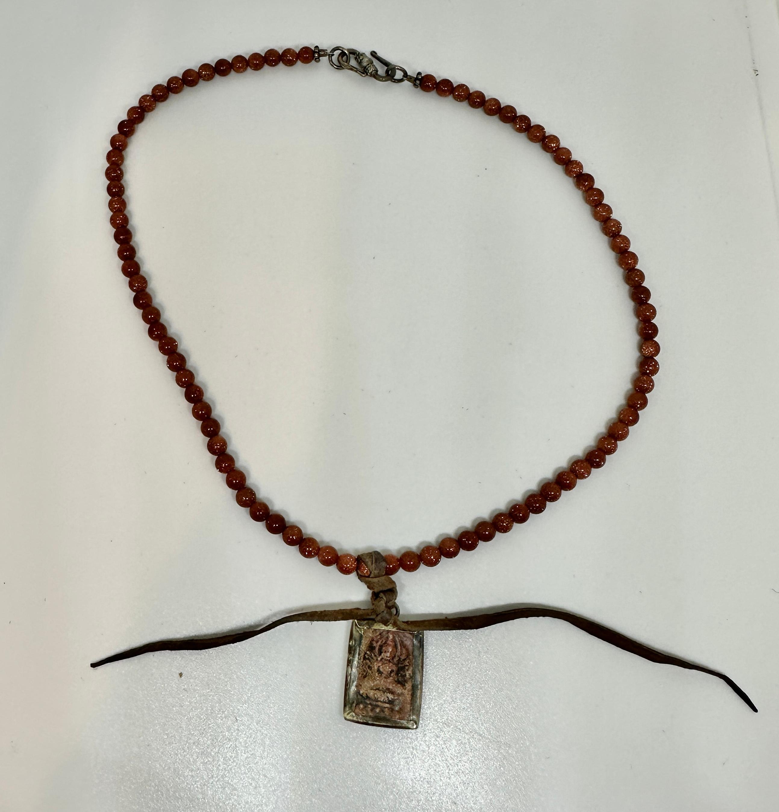 Raquel Welch Estate Personal Buddha Goldstone Necklace Guaranteed For Sale 1