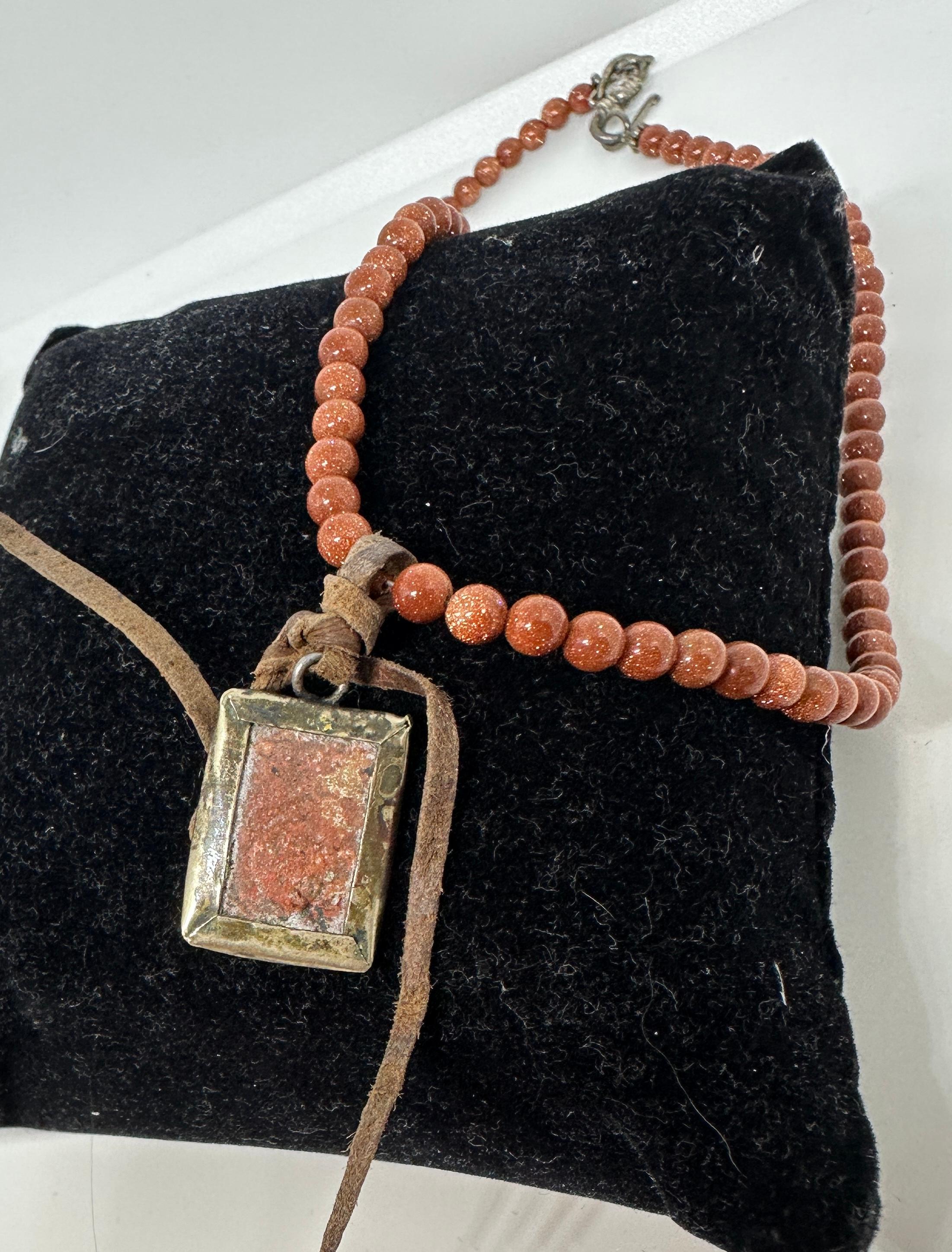 Raquel Welch Estate Personal Buddha Goldstone Necklace Guaranteed For Sale 2