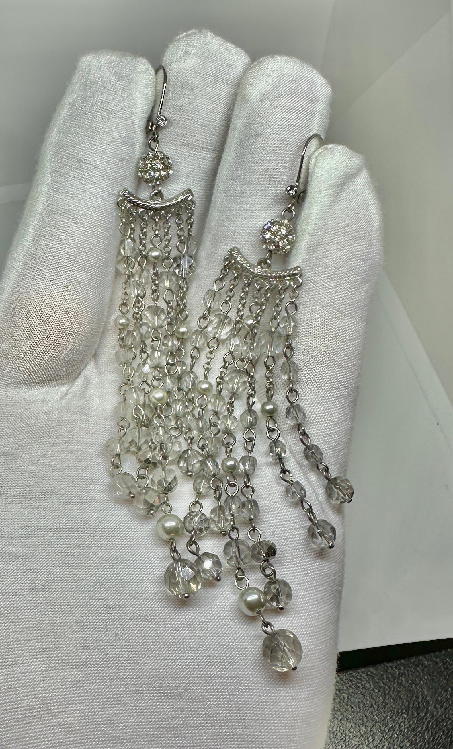 Art Deco Raquel Welch's Personal Earrings 5 Inch Estate of Raquel Welch Guaranteed For Sale