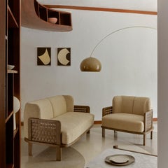 Raquette 180 Tobacco-stained Ash Armchair by Cristina Celestino
