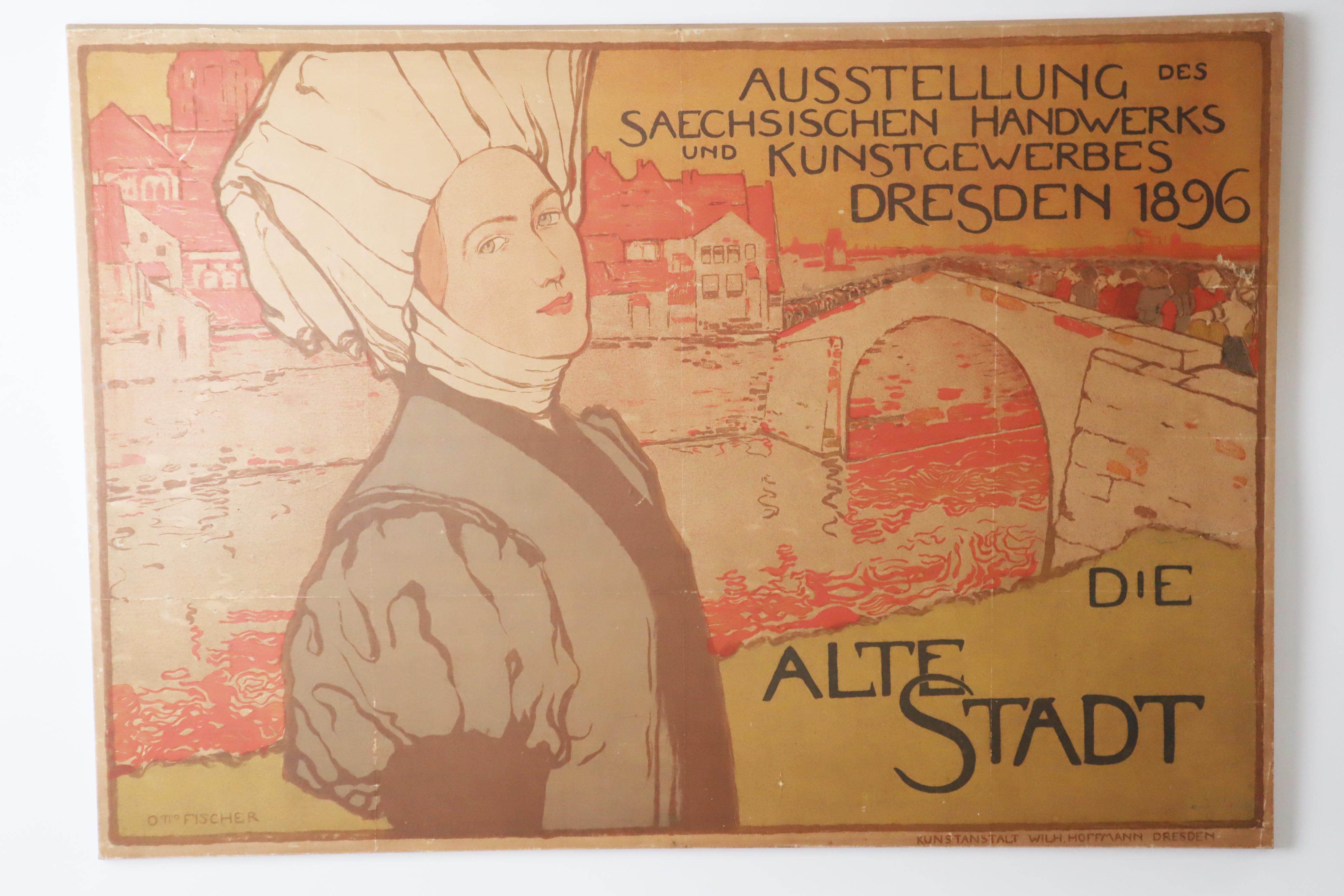 Rar Art Nouvo Exposiciones  Sajonia Arte y Artesanía Dresde 1896 Otto Fischer en Bueno estado para la venta en Hannover, DE