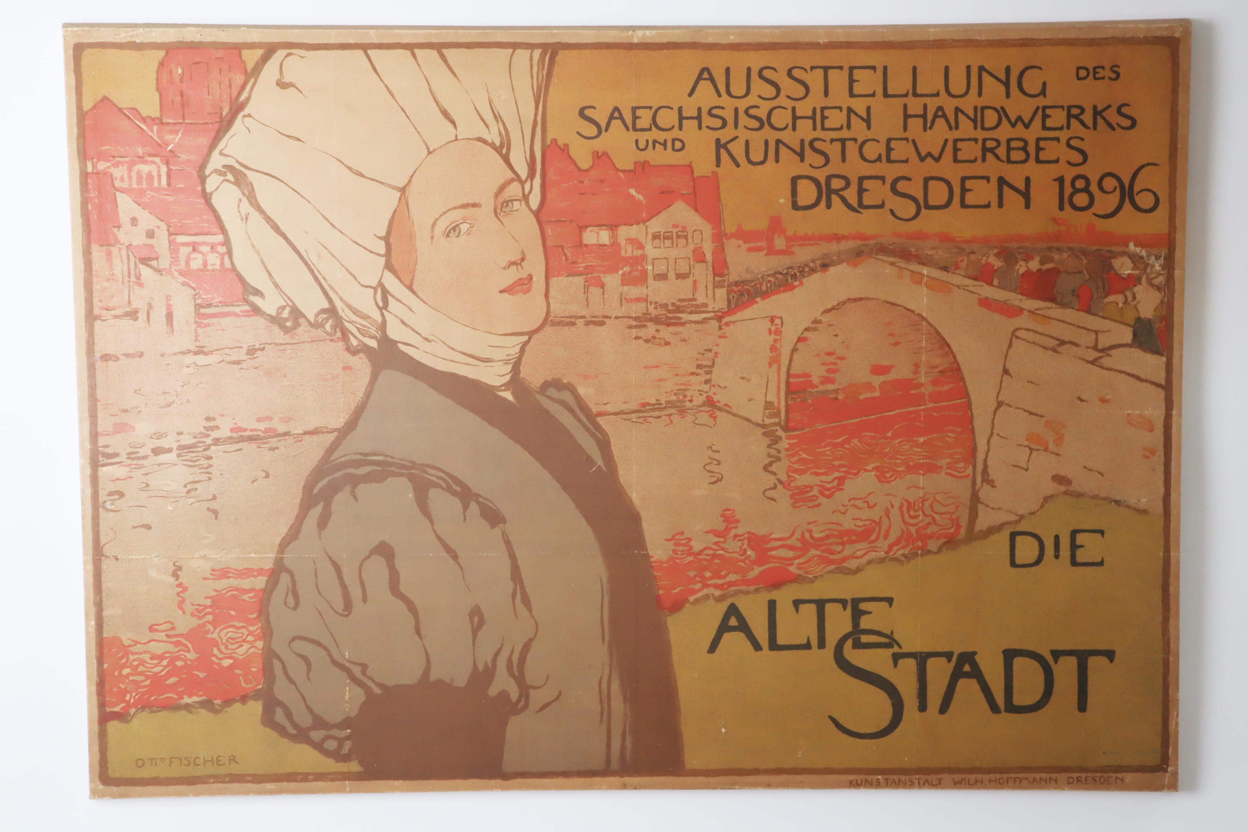 Rar Art Nouvo Exposiciones  Sajonia Arte y Artesanía Dresde 1896 Otto Fischer Fines del siglo XIX en venta