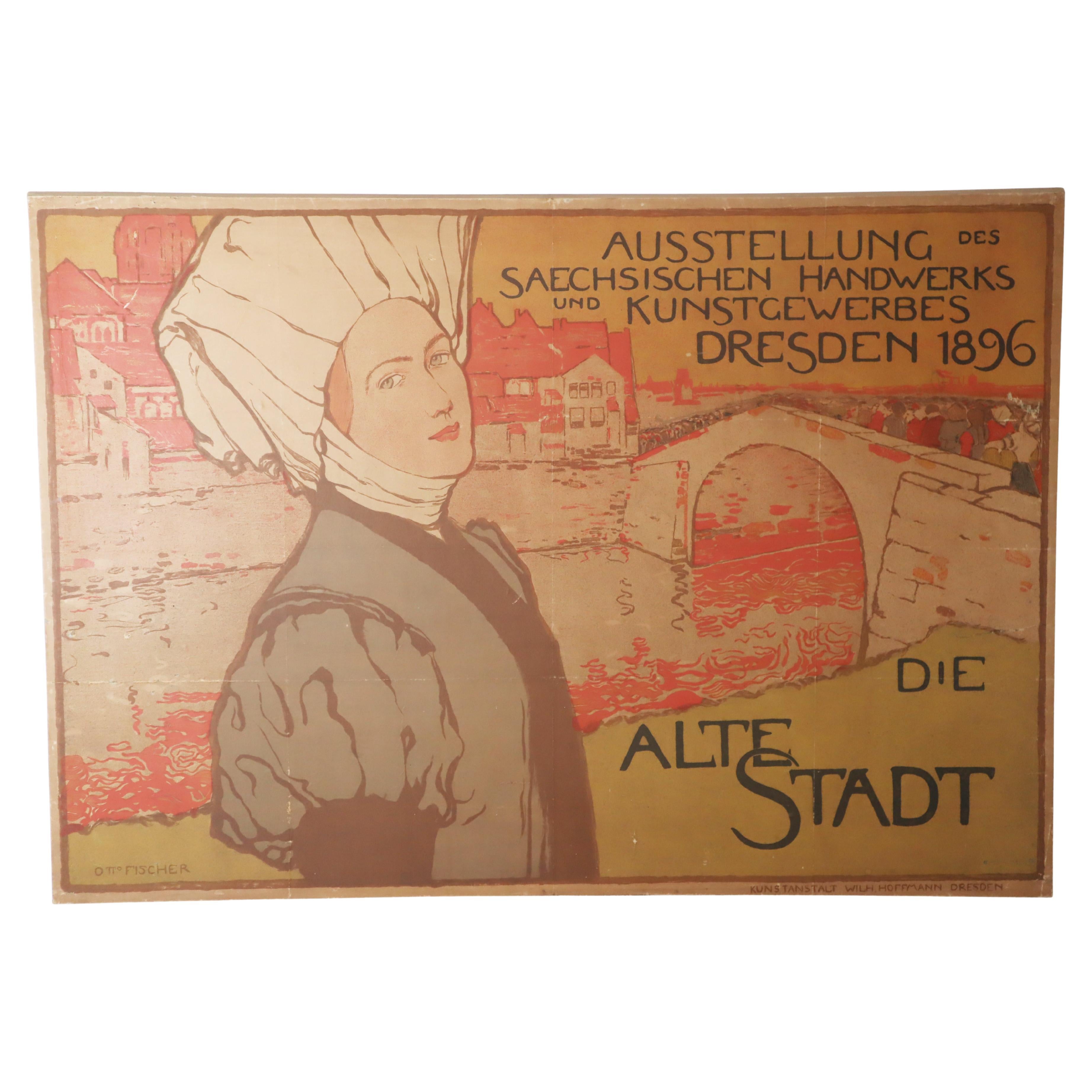 Rar Art Nouvo Exposiciones  Sajonia Arte y Artesanía Dresde 1896 Otto Fischer en venta