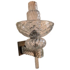 Rare Venini 1930 Carlo Scarpa Brass Diamond Glass Applique