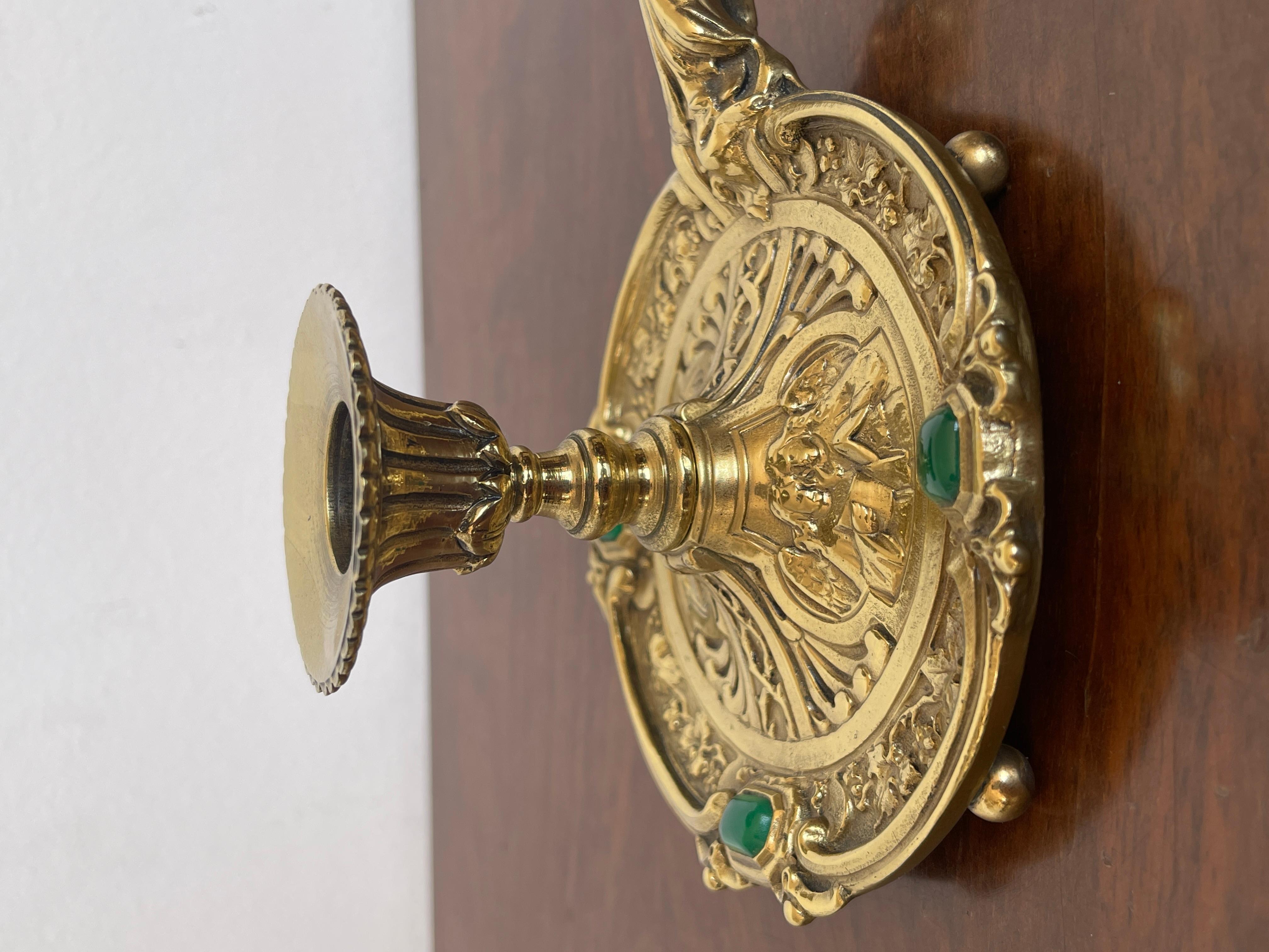 Rara bugia portacandela in bronzo antica XIX secolo 19th Century en venta