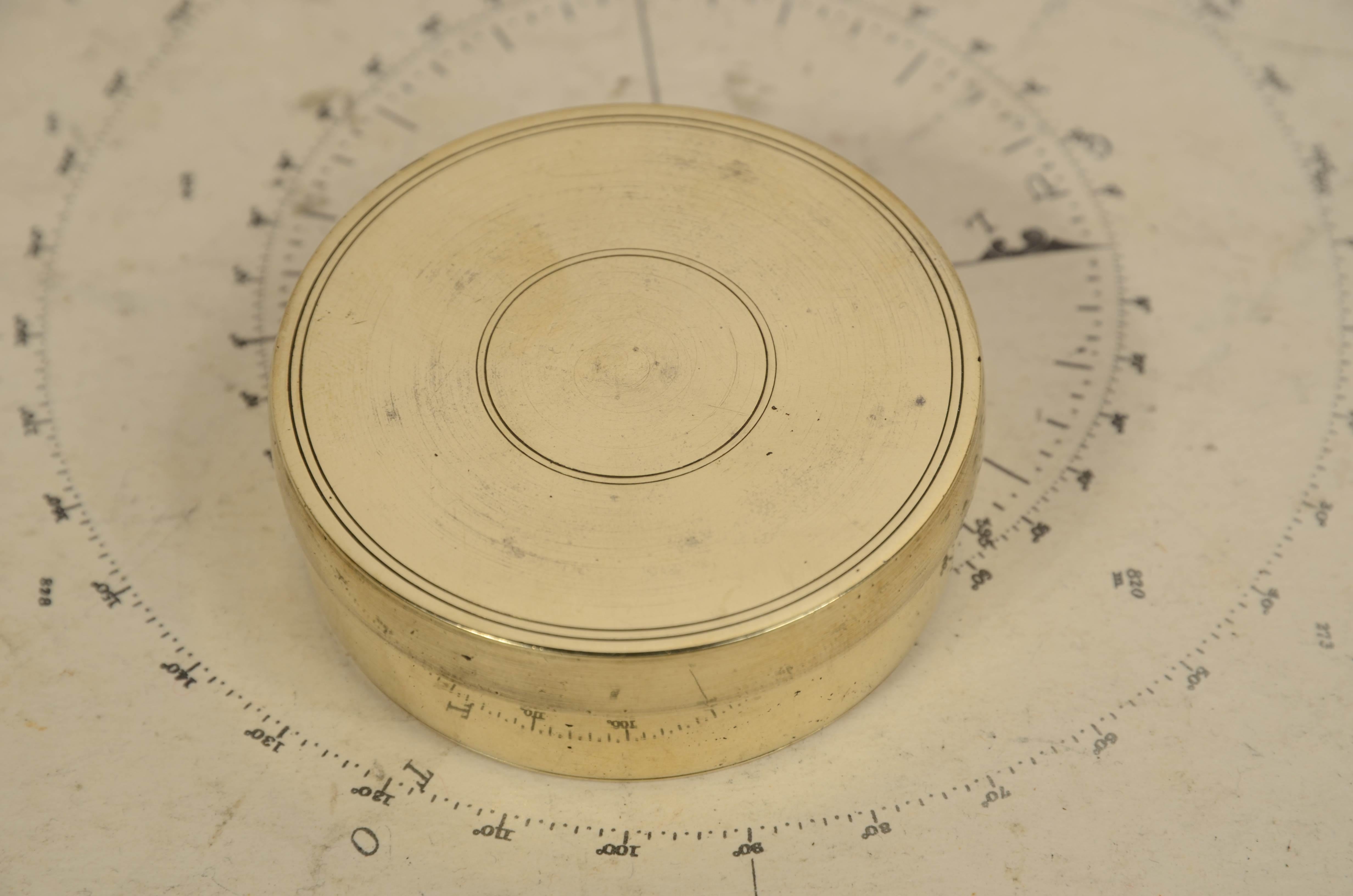 Rara bussola nautica e orologio solare insieme Inghilterra prima metà del XIX sc For Sale 7
