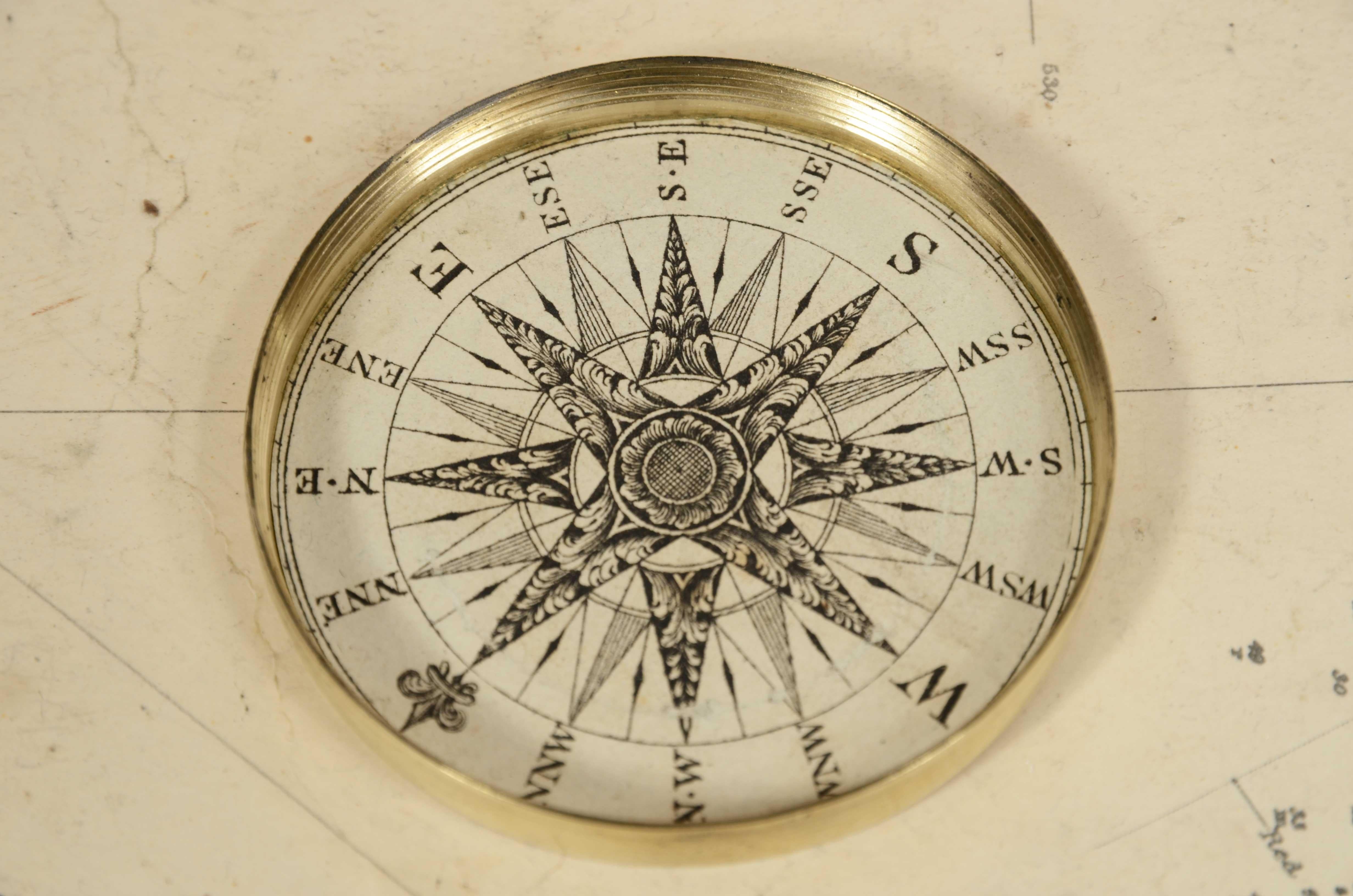 Rara bussola nautica e orologio solare insieme Inghilterra prima metà del XIX sc For Sale 4